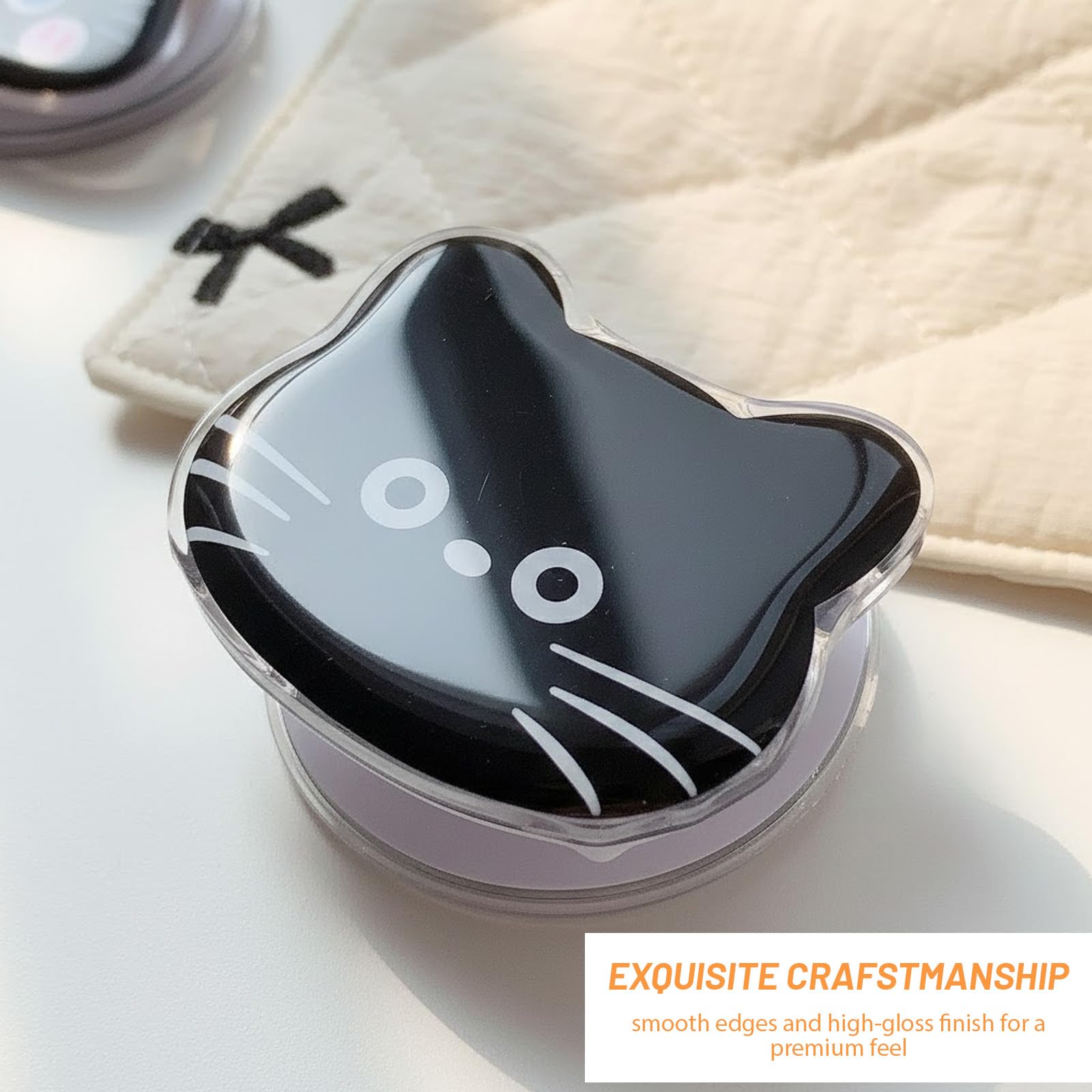 4 Pezzi Porta Cellulare da dito, Impugnatura Smartphone, Gattino di Cartone Animato Supporto di alta Qualità, Pieghevoli, Presa Sicura, Base e Impugnatura Estensibili per Smartphone e tablet