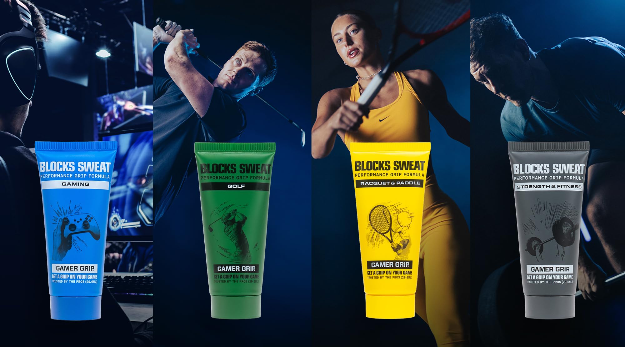 Gamer Grip Presa salda | Crema mani antiscivolo | Controllo del sudore per racchetta da tennis, racchetta, golf, ginnastica e fitness | alternativa al gesso liquido | Made in USA