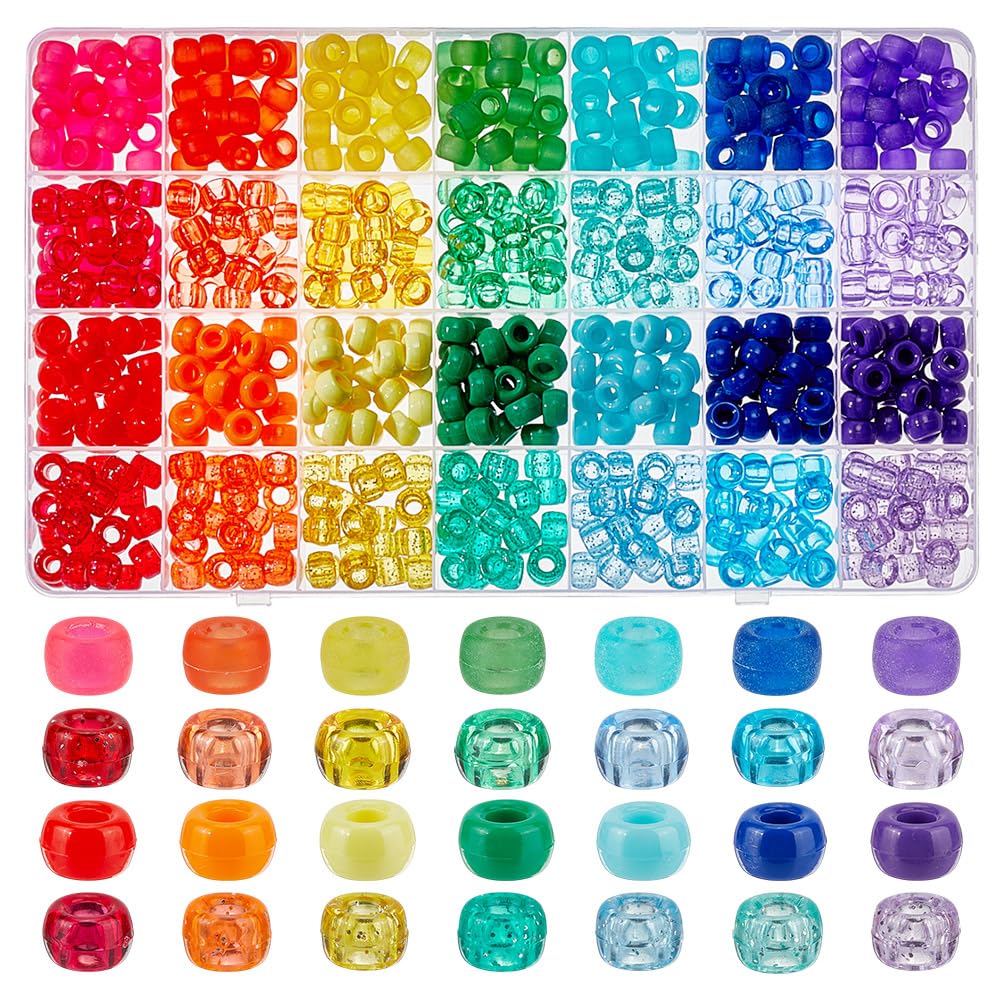 Perles poney pour bracelets et kit de fabrication de bijoux DIY - 700 pièces en 28 couleurs