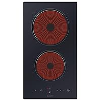 Candy Piano Cottura2 Fuochi in Vetroceramica, Pannello di Controllo Touch Centrale