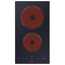 Candy Piano Cottura2 Fuochi in Vetroceramica, Pannello di Controllo Touch Centrale, Timer Programmabile, Blocco di Sicurezza e Indicatore Calore Residuo, 28,8 x 52 x 5,5 cm, Nero – CDH30