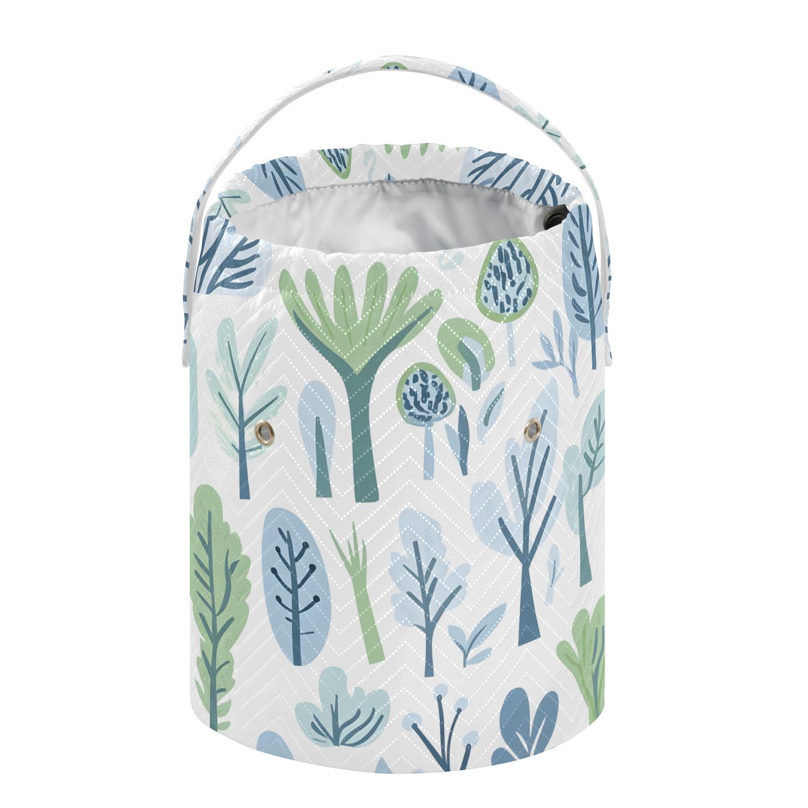 Yarn Storage Bag Small Crochet Bag Knitting Bag Organizer Blue Green Tree Yarn Bags for Crocheting Basket