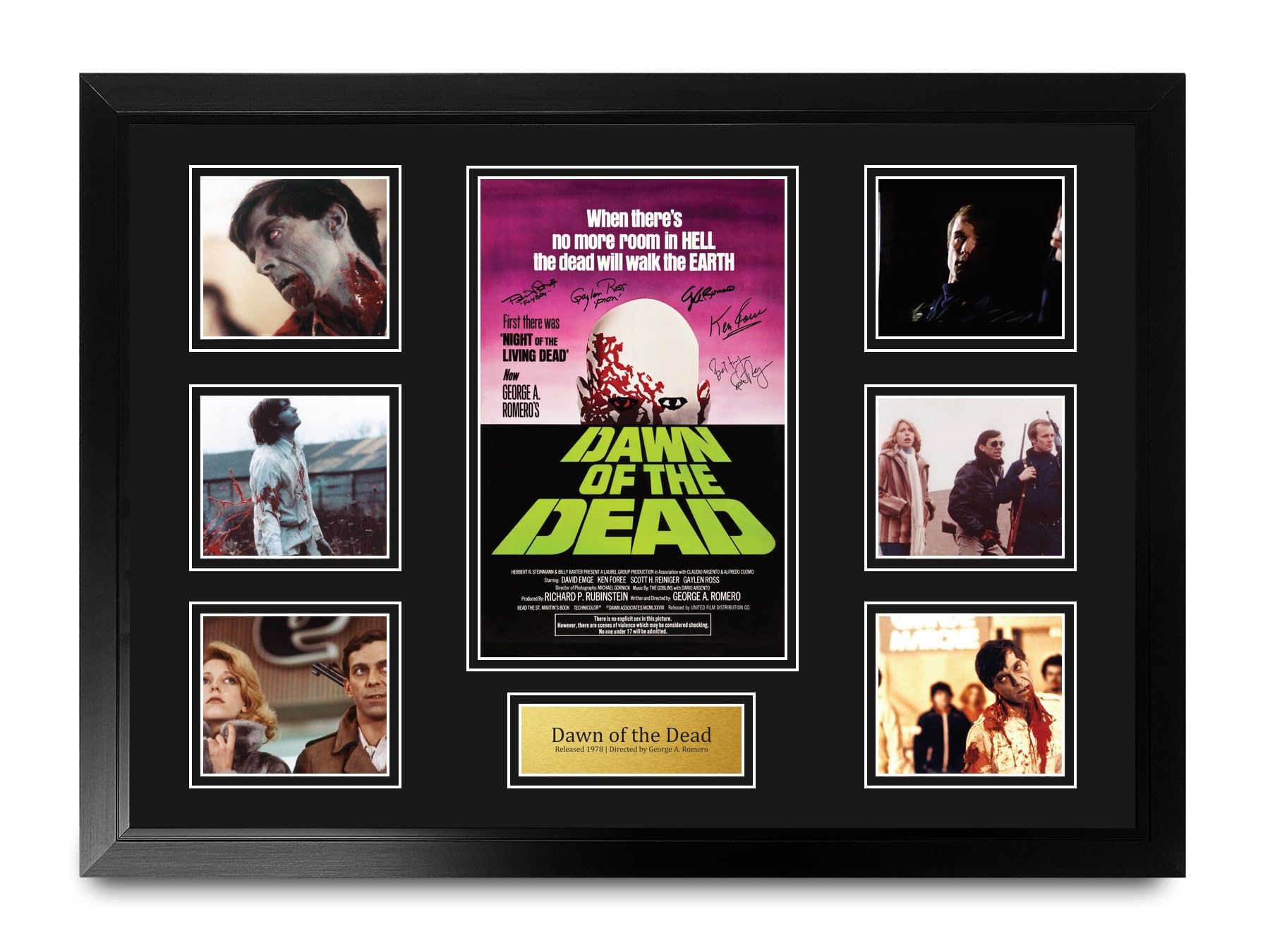 HWC Trading Dawn of the Dead Podpisany Plakat Filmowy A2 Deluxe w Ramie