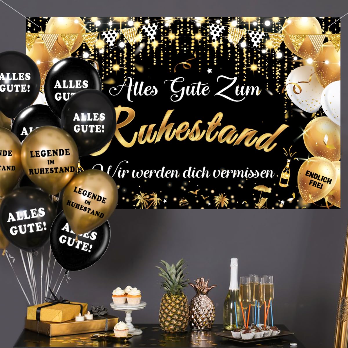 Décoration De Retraite Pré-assemblée - 53 Pièces Dorées à