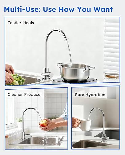 Miniatura 6 de Grifo de agua potable, grifo de filtro de agua para fregadero de cocina, grifo de filtro de agua de cocina de acero inoxidable sin plomo para