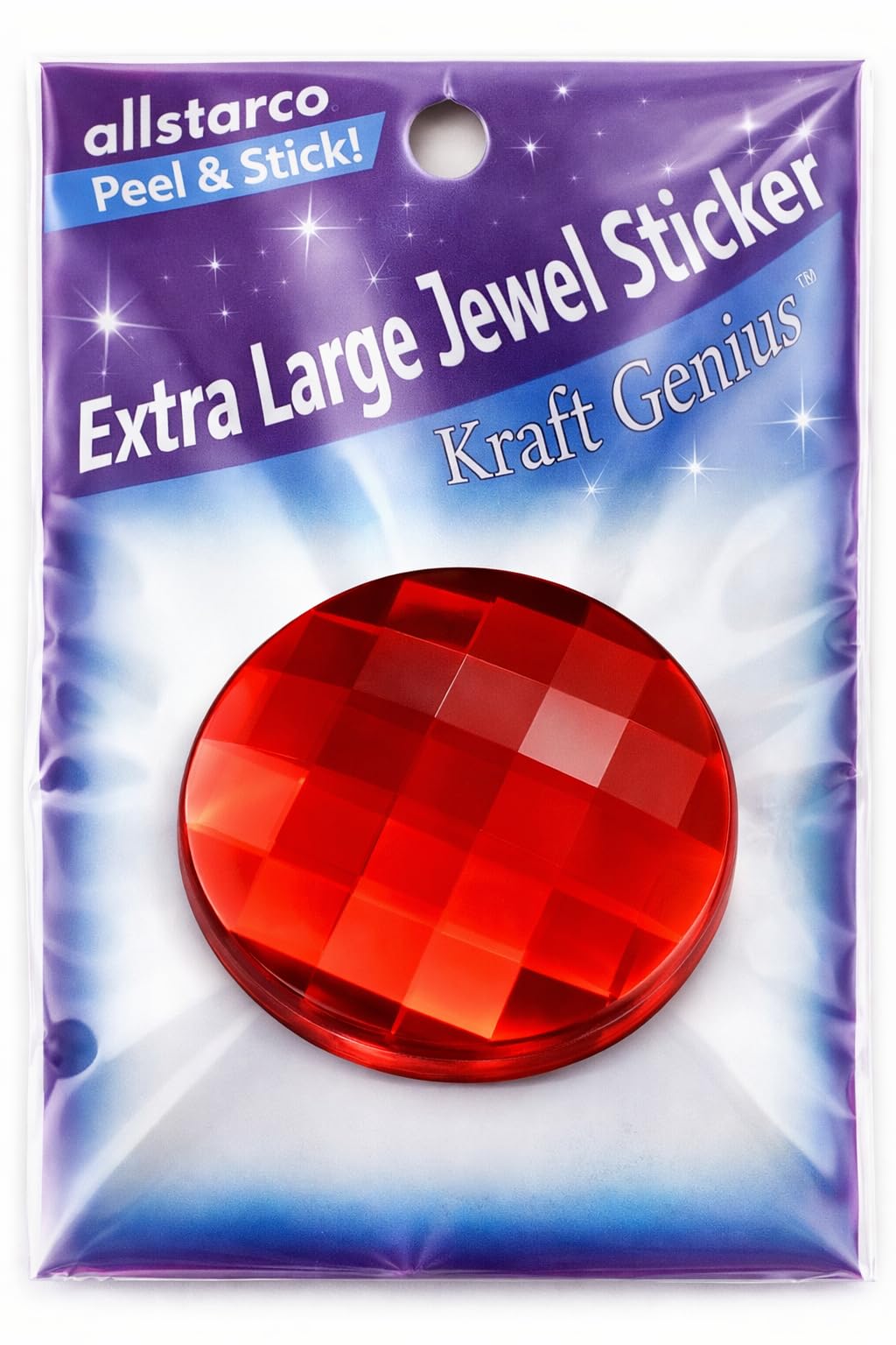 Allstarco Ruby H103 60Mm Extra Large Self Adhesive Round Jewels Acrylic Rhinestones Stick On Plastic Gems For Cosplay - 1 Piece