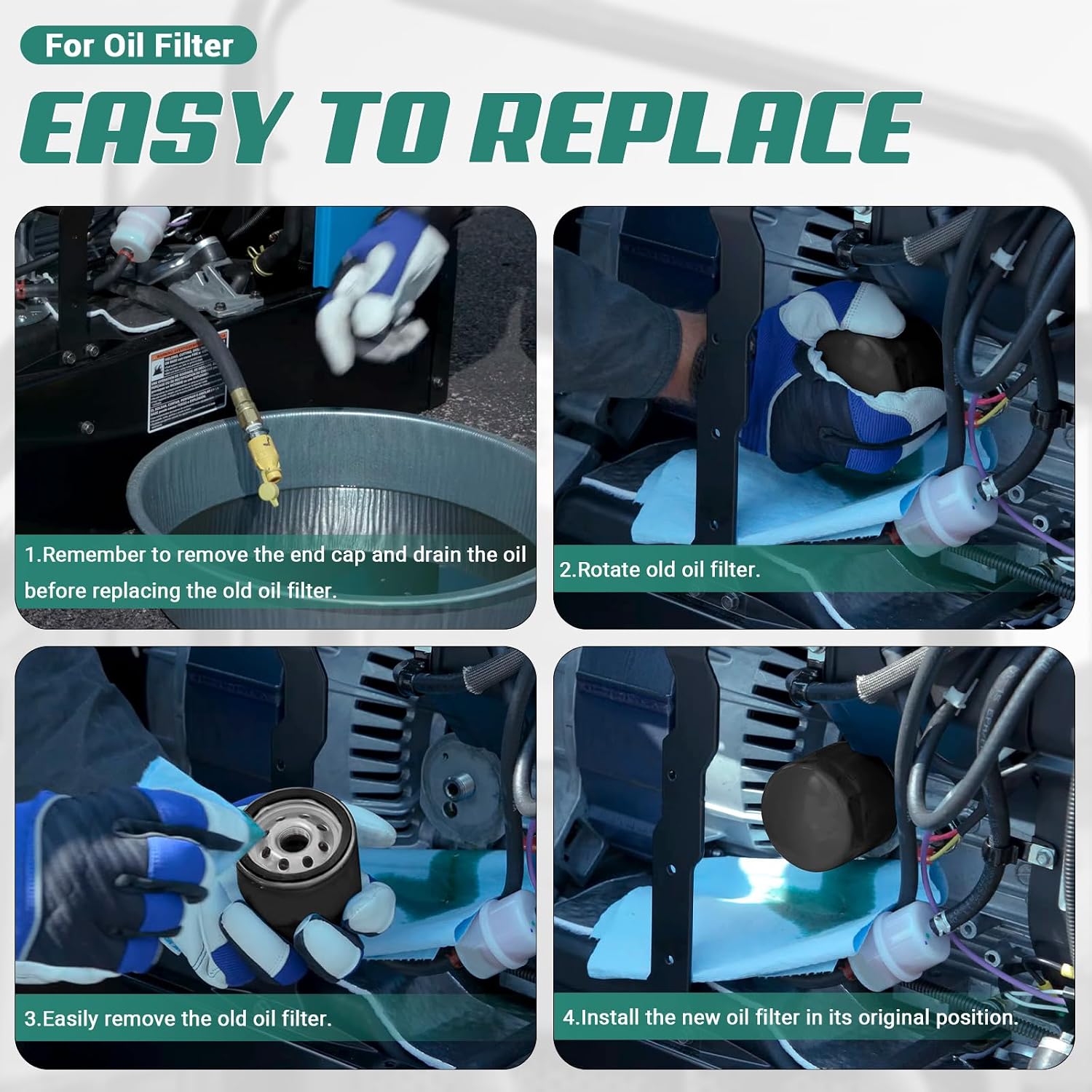 230015 Tune-Up Filter Kit Compatible with Bobcat 225 250 260 3 Phase & Trailblazer 275 302 325 Engine, Include 066698 Oil Filter, 230016 Air Filter, 215984 In-line Fuel Filter, 067007 Spark Plug