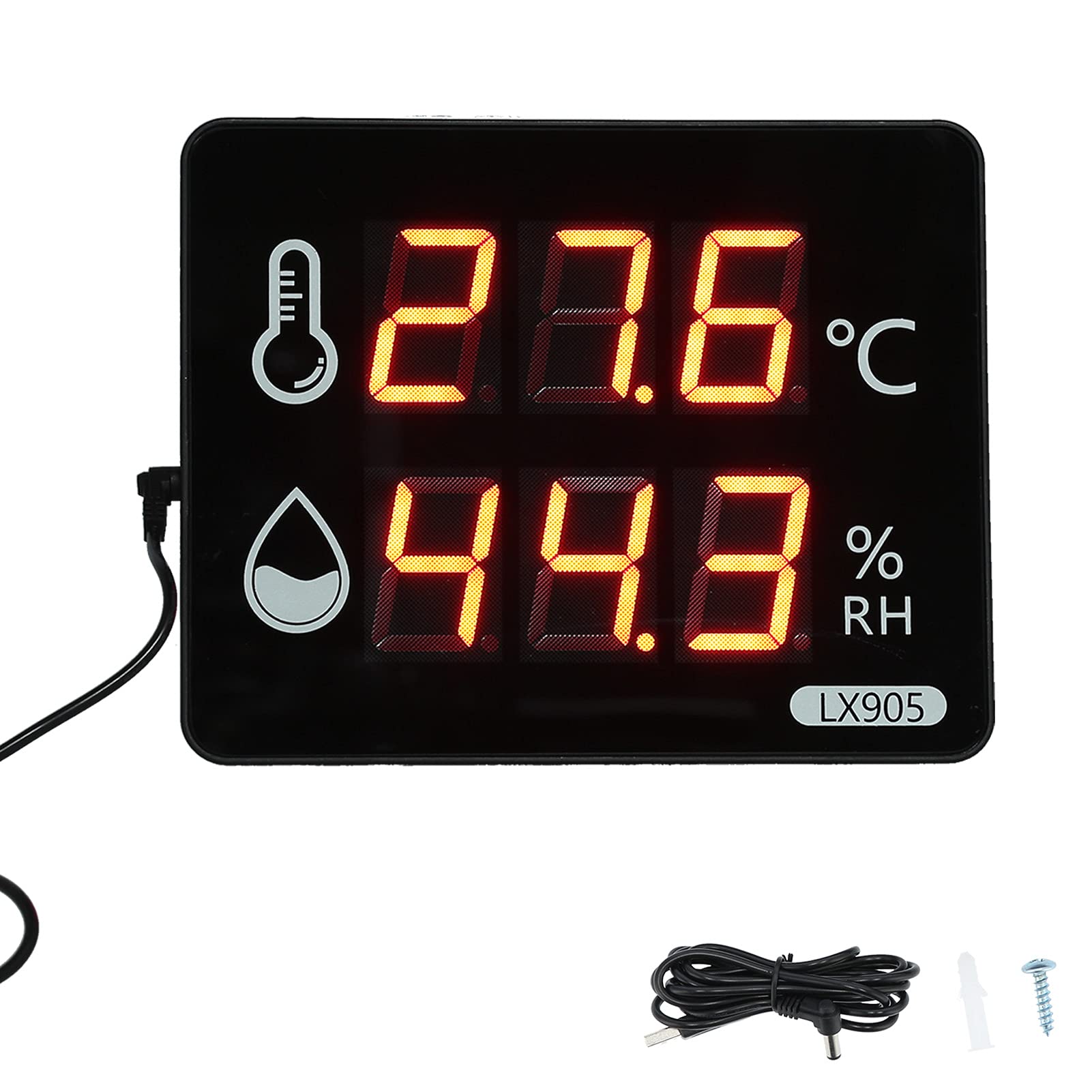 Tefola Medidor de Temperatura Y Humedad con Pantalla Grande, Transmisor de Sensor de Pantalla de Indicador de Temperatura de Humedad Lx905 para Uso Industrial