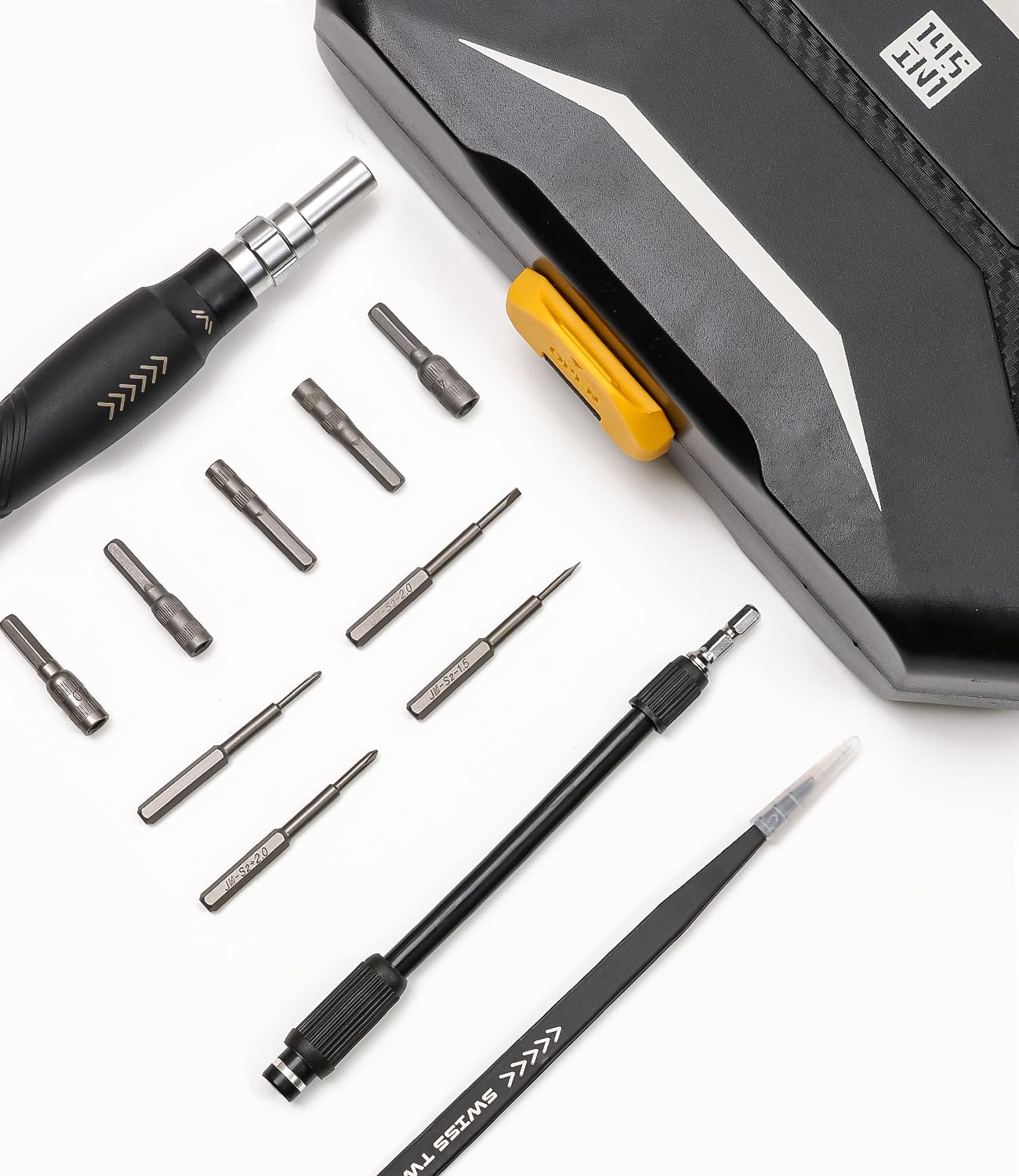 Zestaw wkrętaków precyzyjnych 145 w 1, profesjonalny zestaw wkrętaków magnetycznych z końcówkami Torx Triwing, do iPhone'a, Switch, PS5, laptopa, zegarków, aparatów fotograficznych, okularów