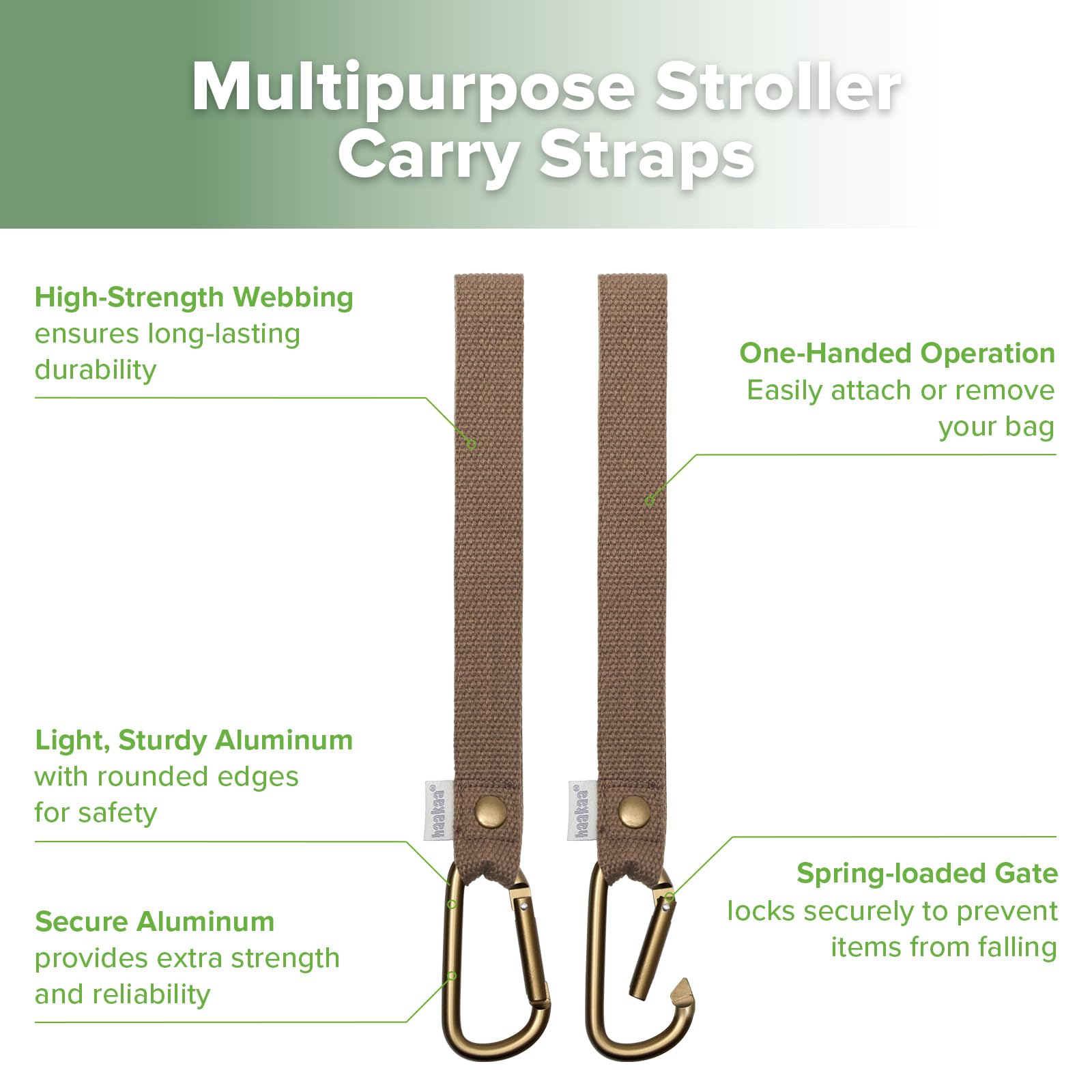 haakaa Baby Stroller Hooks for Bags丨Universal Stroller Clips and Hooks, Non-Slip with One-Hand Opening - Image 4