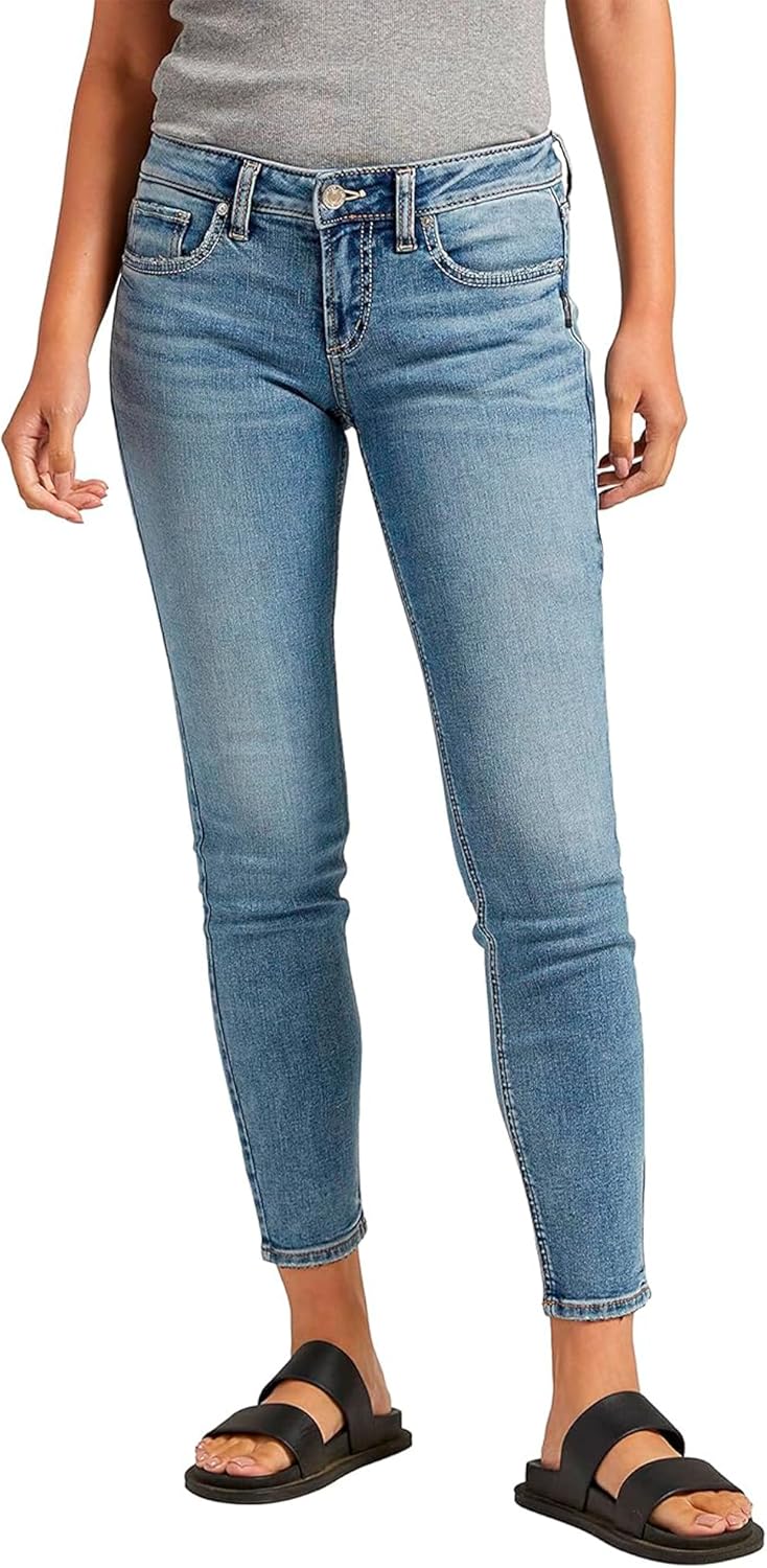 Silver Jeans Co. Women's Britt Low Rise Curvy Fit Skinny Jeans - Legacy