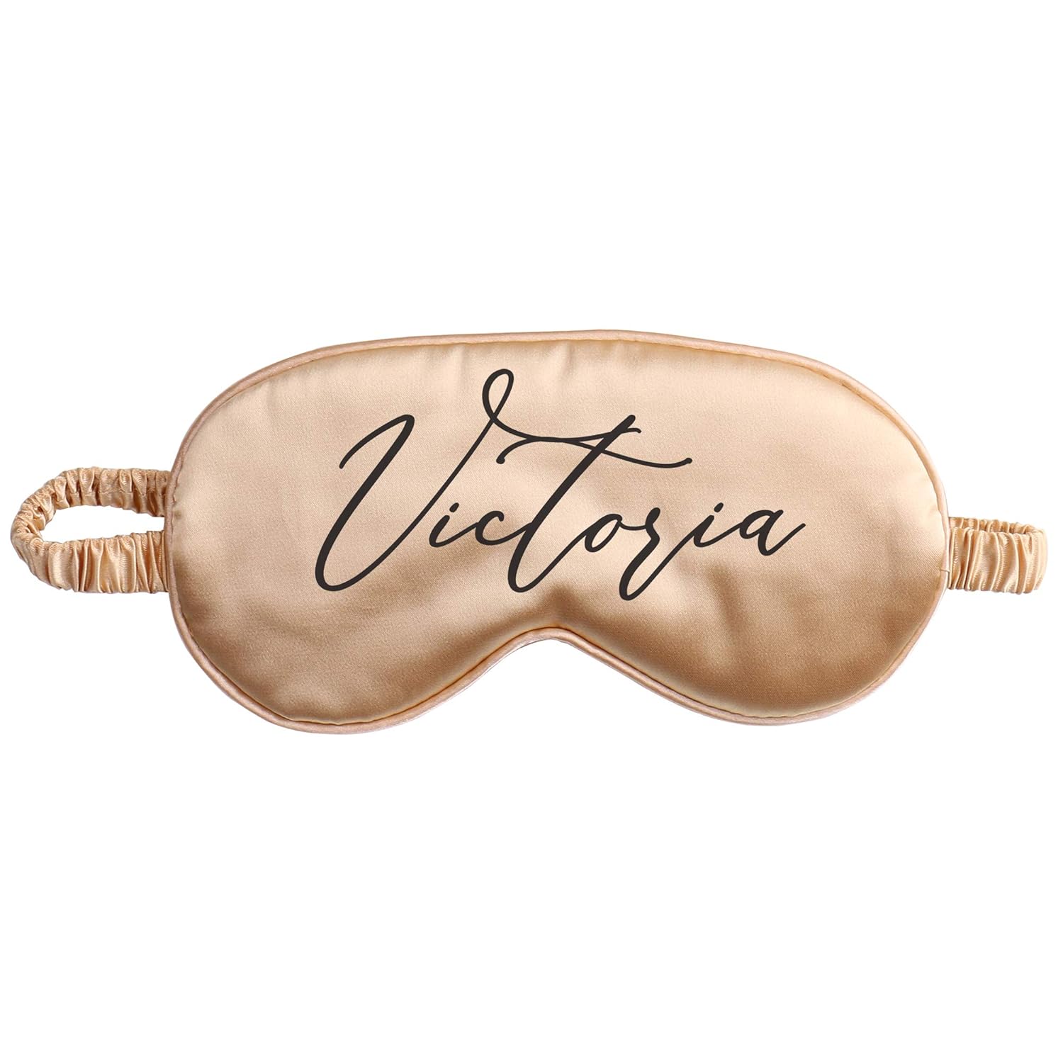 Máscara de Olhos de Seda Personalizada para Noiva, Presente para Dama de Honra com Monograma e Favor de Casamento - Presente de Aniversário para Ela (Mascara Dourada)