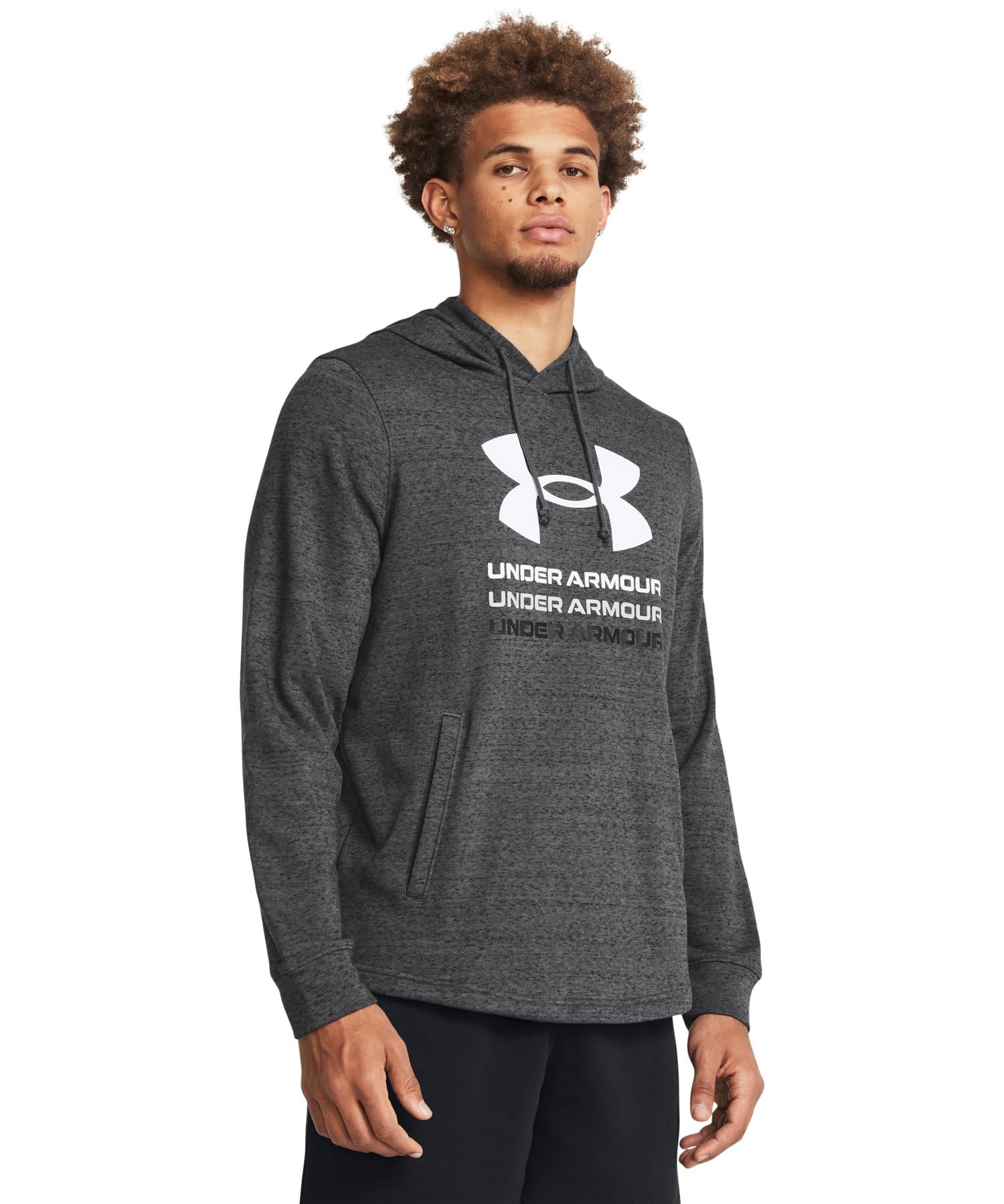 Under Armour Mens Rival Terry Graphic Hoodie Grey 3XL