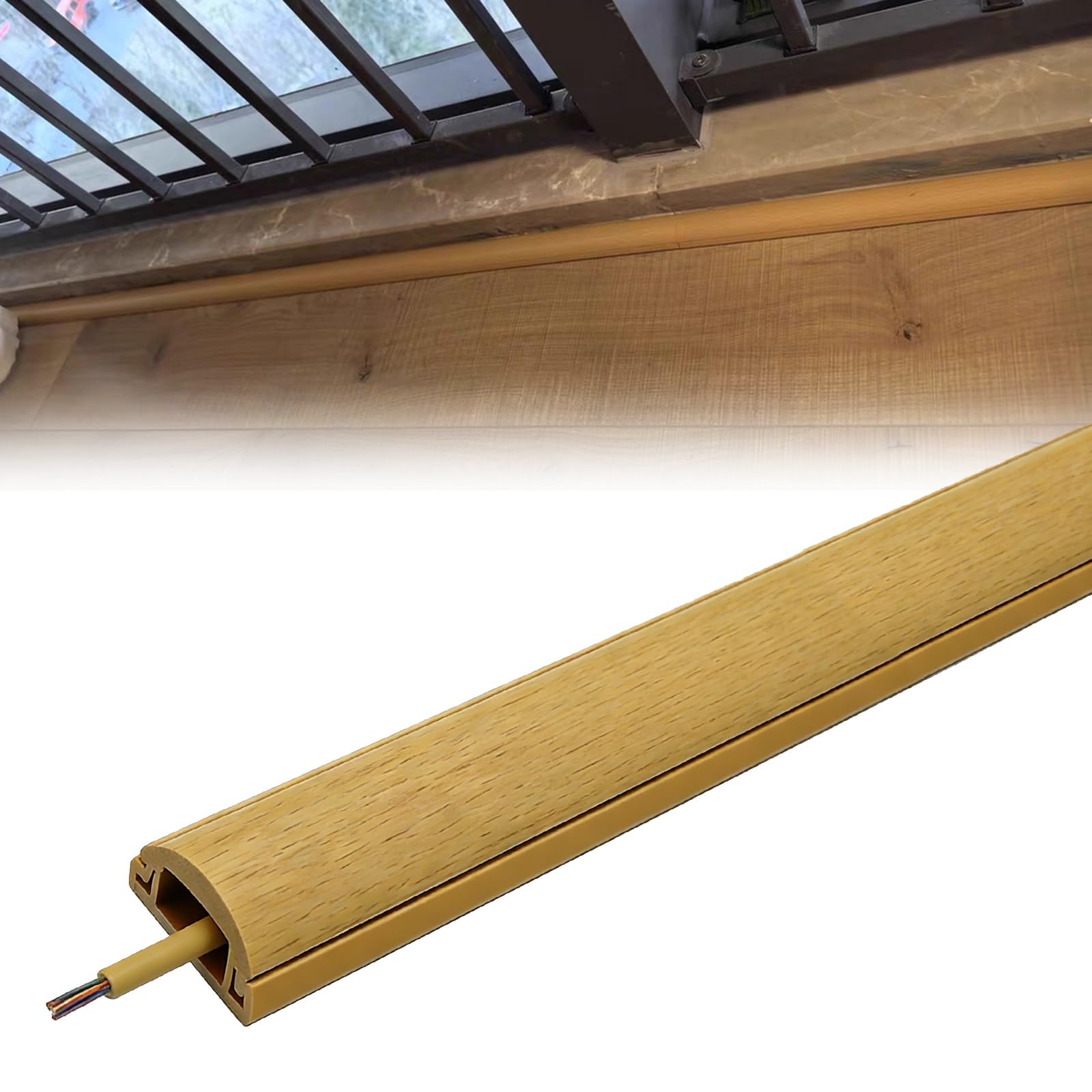 Passacavi Canale di Protezione per Cavi Domestici Lungo 100/150 cm, Canale per Cavi per Pareti/Pavimenti, Facile da Tagliare, Nasconde I Cavi(Model B,L-59.1in/150cm)