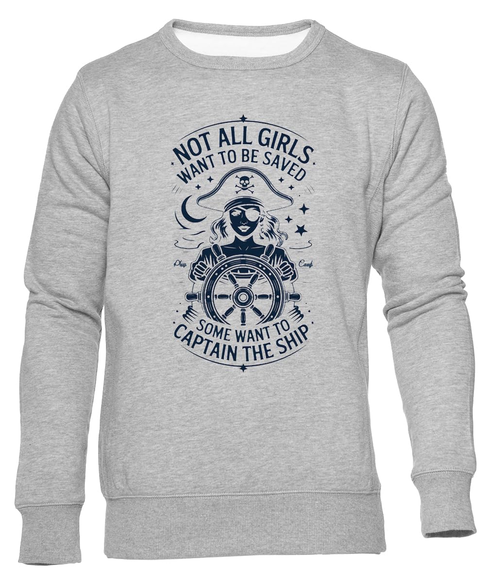 Nie Wszystkie Dziewczyny Chcą Być Uratowane Unisex Szara Crewneck Unisex Grey Sweatshirt Crewneck