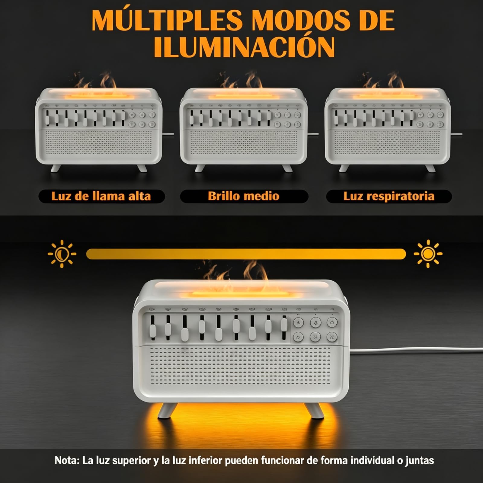Difusor de Aroma con Máquina de Ruido, Humidificador y Altavoz Bluetooth