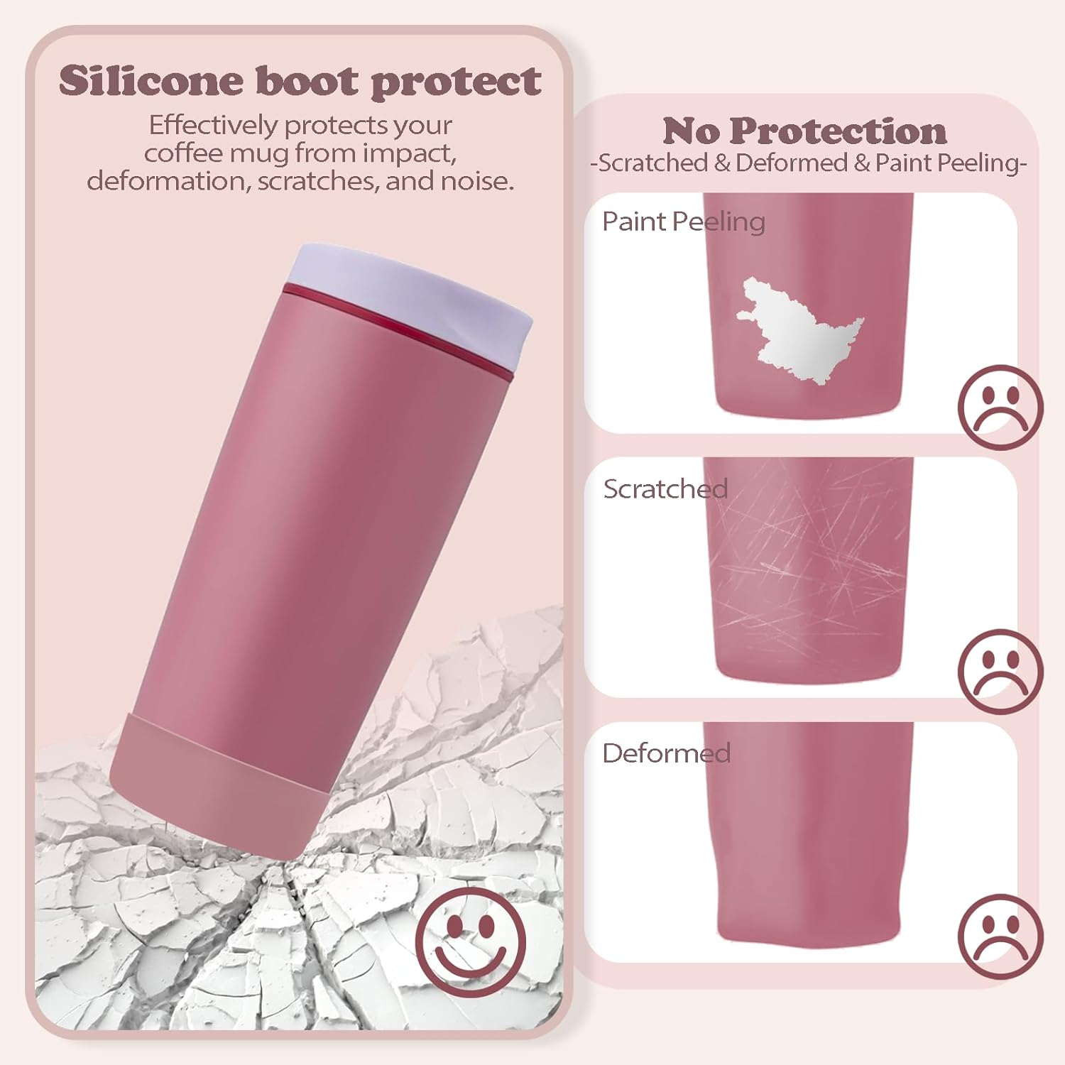 2pcs Silicone Boot for Owala SmoothSip Slider Coffee Tumbler 20oz 12oz, Anti-Slip Sleeve for Travel Coffee Mug, Protective Accessories for Owala BPA Free - Image 4