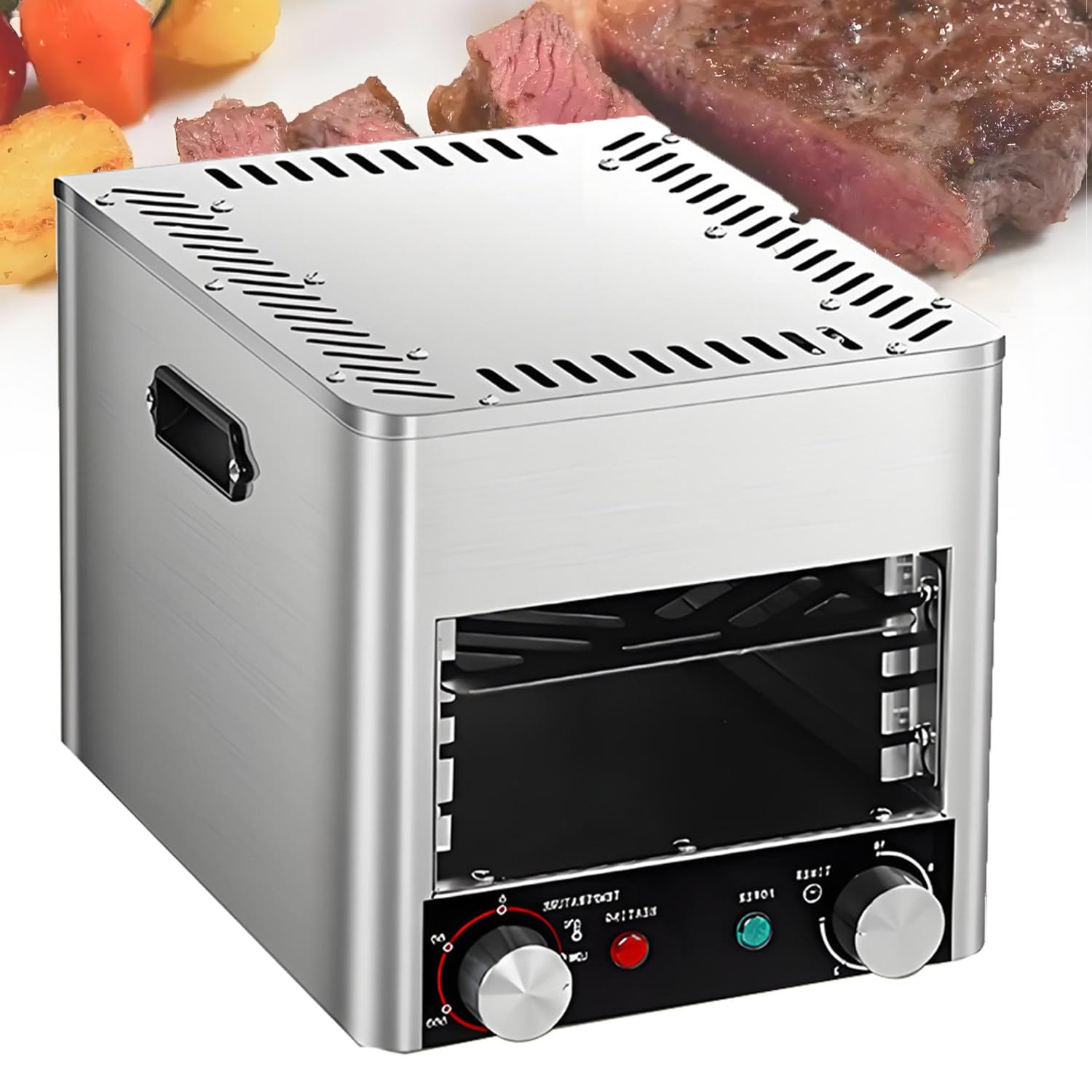 1700/3400 W Automatic Electric Steak Broiler & Grill,Silver N001