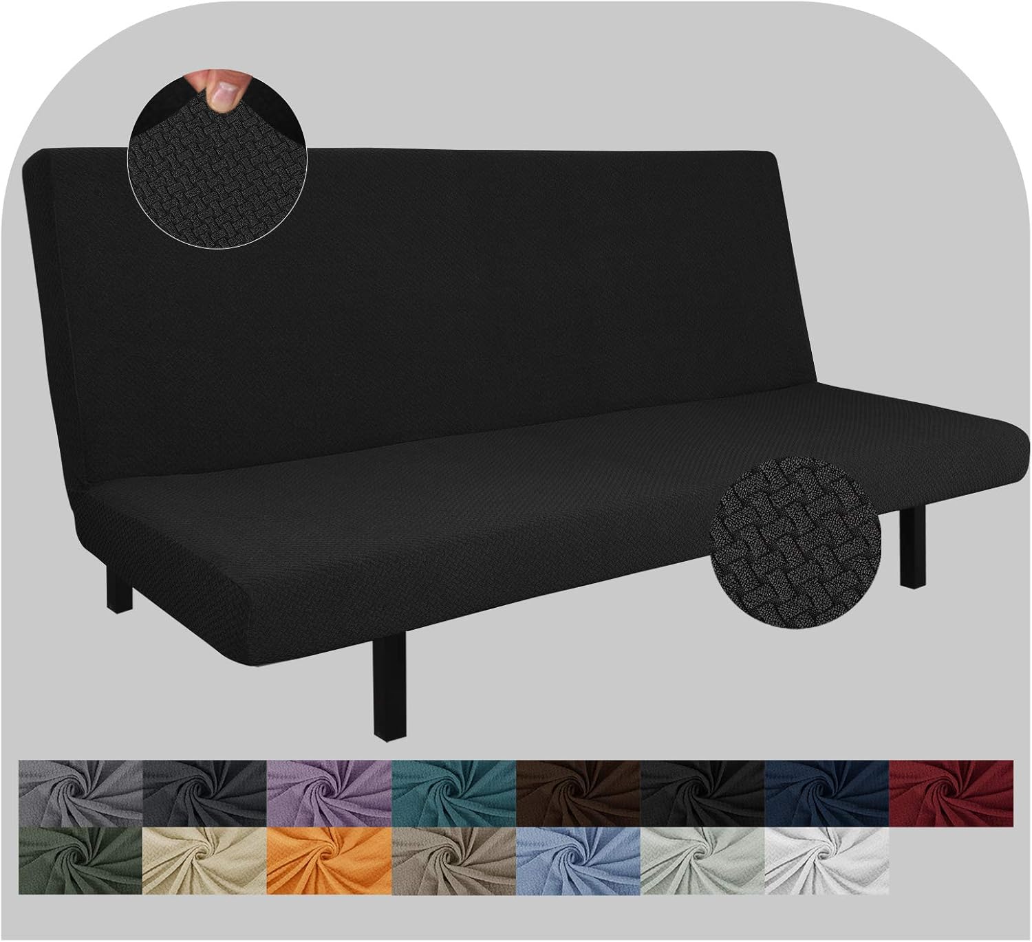 JIVINER Super Stretch Futon Cover Spandex Jacquard Futon