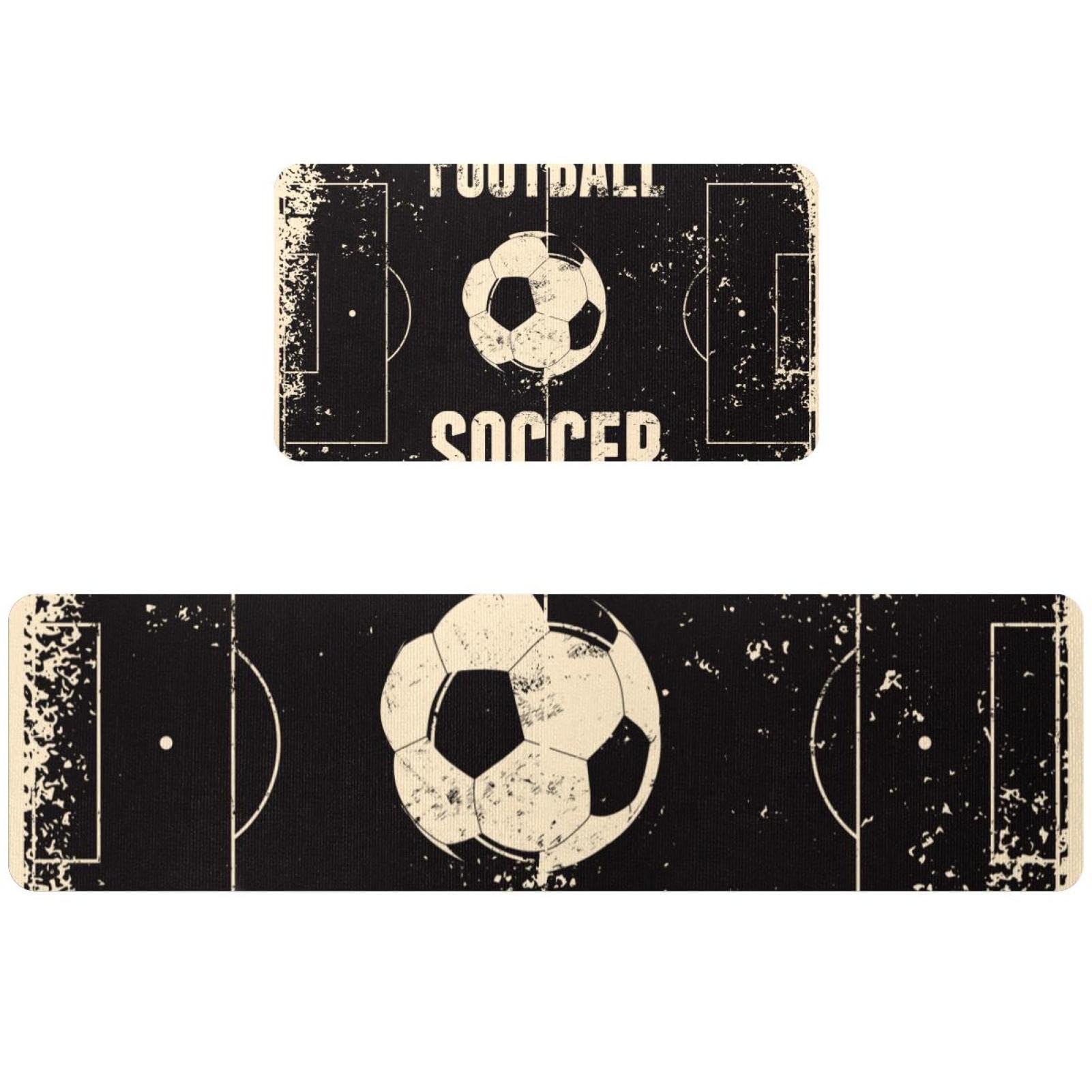 Alfombrilla de cocina de fútbol vintage alfombra absorbente lavable y antideslizante