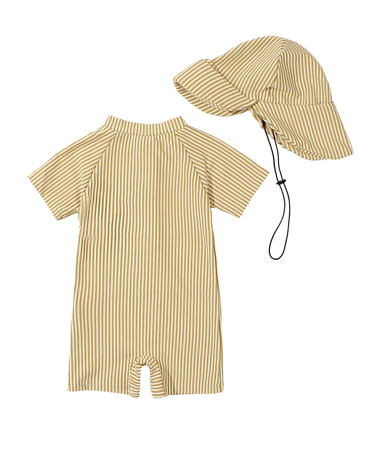 JiAmy Maillot de bain pour bébé garçon avec chapeau de soleil Protection UV Maillot de bain une pièce Maillot de bain Vêtements