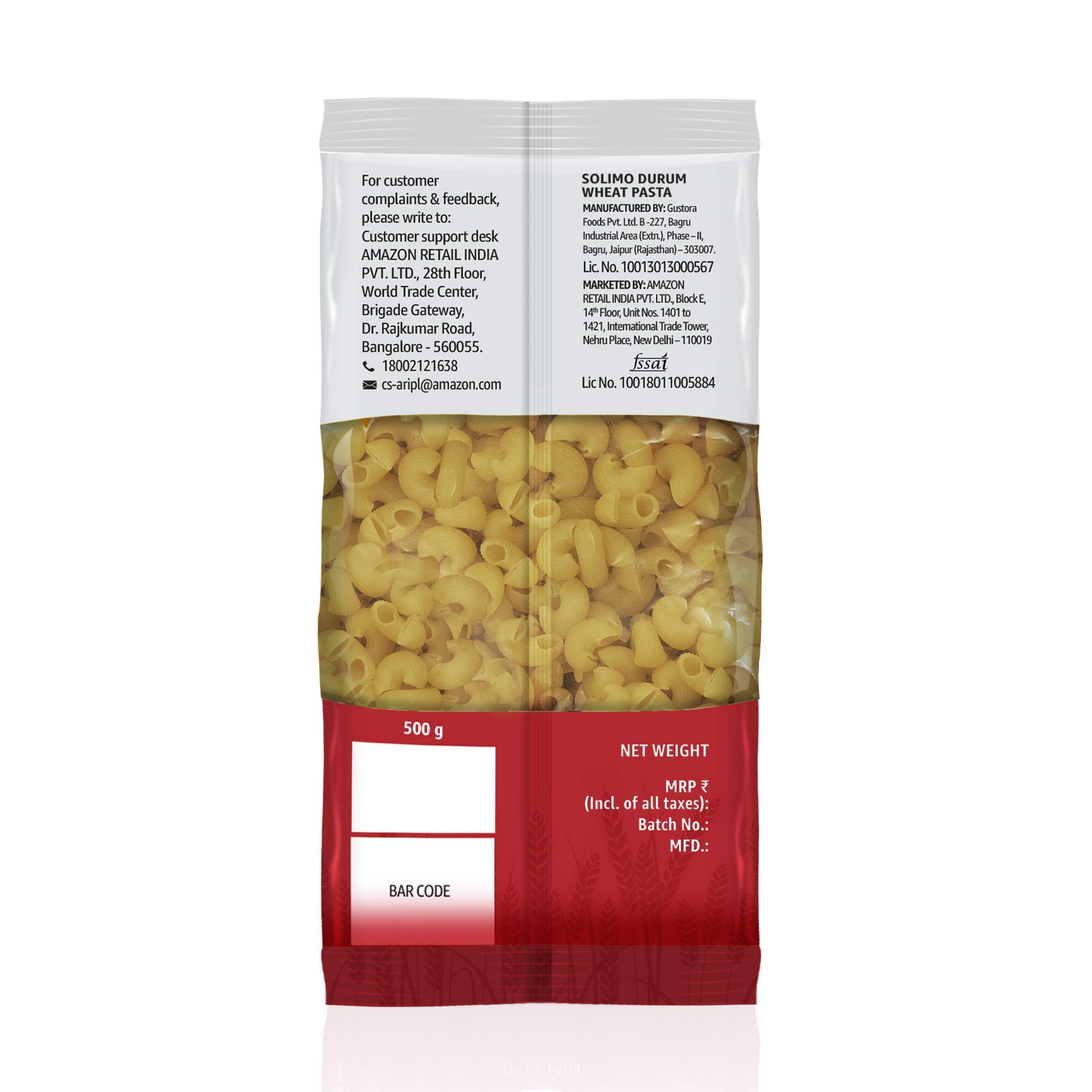 Solimo Durum Wheat Elbow Pasta, 500 g pack of 2, made from 100% durum wheat 3