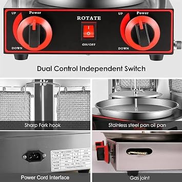 Gas Rotary Middle Eastern Barbecue Grill - Vertical Bbq Machine Commercial, for Commercial, Restaurant, Home Use, With Oil Collecting Pan