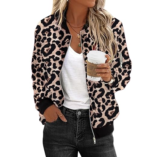 Zeagoo Lightweight Women's Casual Bomber Jacket