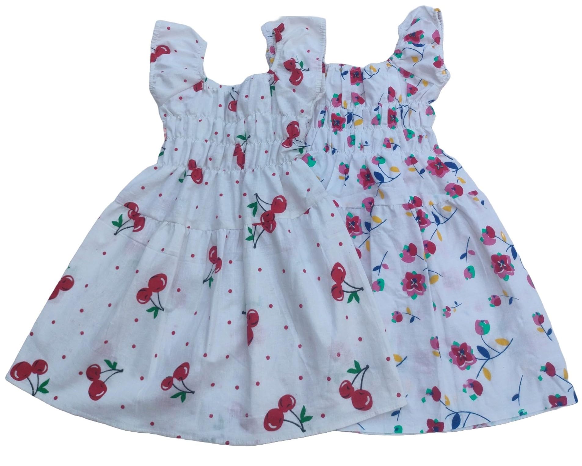 tvesa Baby Girl Cotton Printed jhabla middi Frock Dresses Combo Pack of 2-picture-17