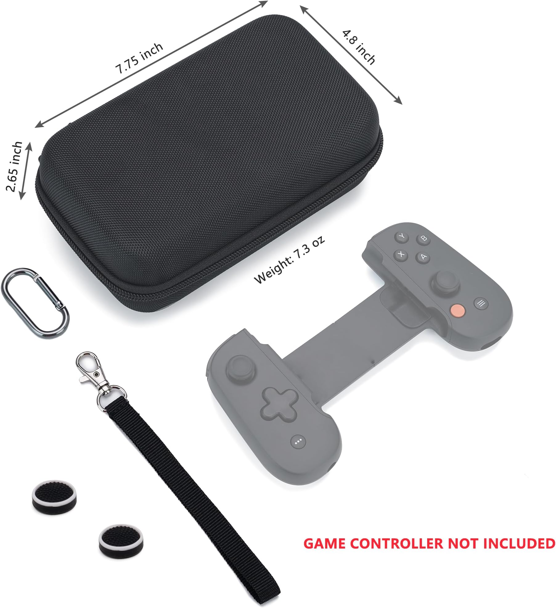 XORDING Carrying Case for Backbone One/2nd Gen, Large Nylon Hard Shell Case with Wristband, Keychain, and Mesh Pocket, Compatible with Backbone One Accessories