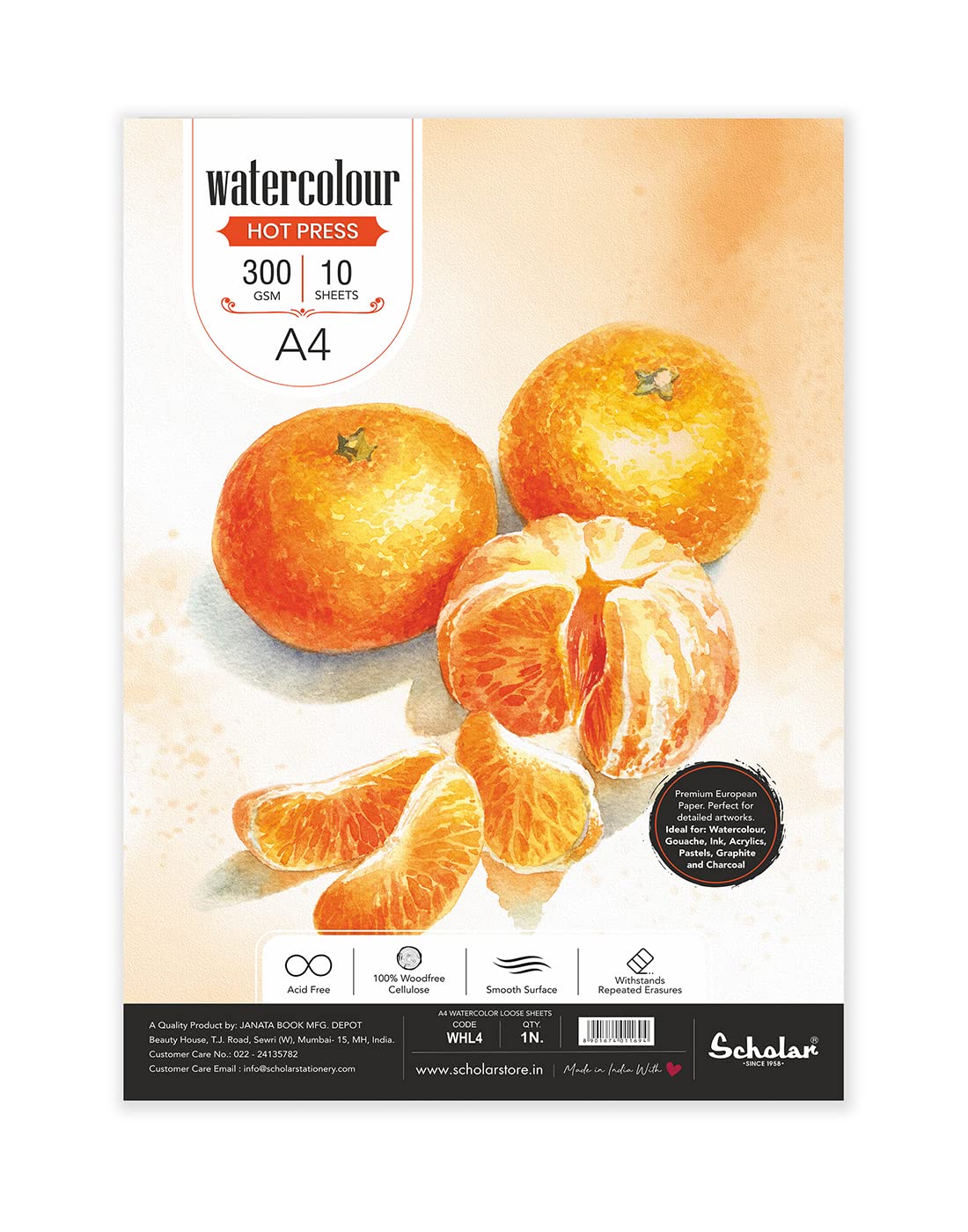 Scholar Watercolour Paper - 300gsm Hot Pressed -1