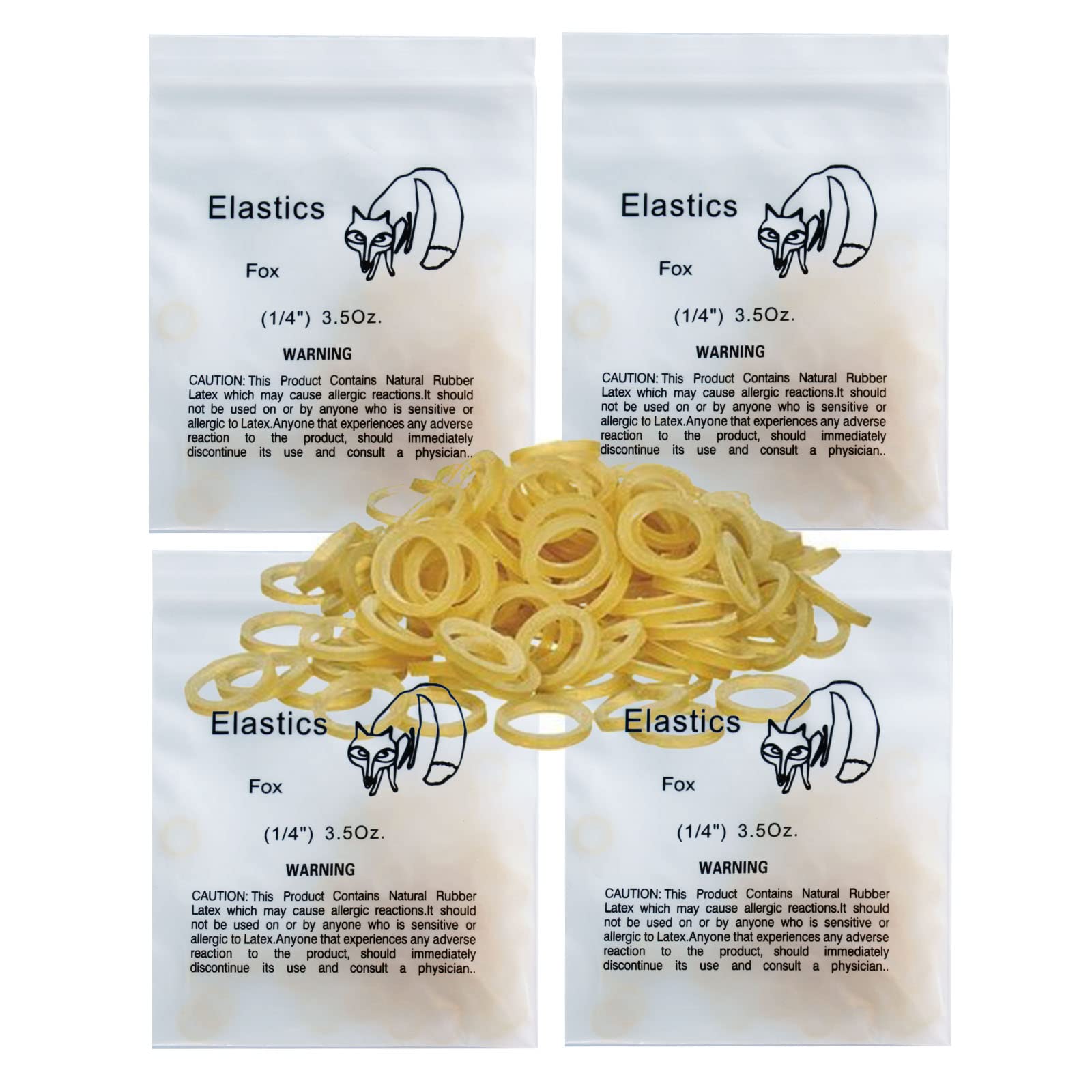 400 Pack Orthodontic Elastics Dental Rubber Bands Intraoral Elastic Bands (Light, 3.5 Oz, 1/4'' (6.4mm))