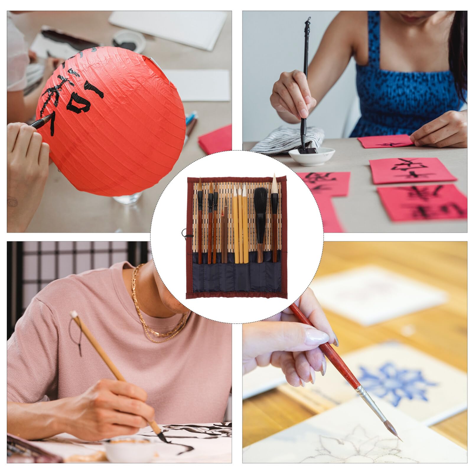 Chinesisches Kalligrafie Pinsel Satz aus Wolle für Traditionelle Kalligrafie und Zeichnung Bürstenset für Anfänger und Formelle Zeremonien