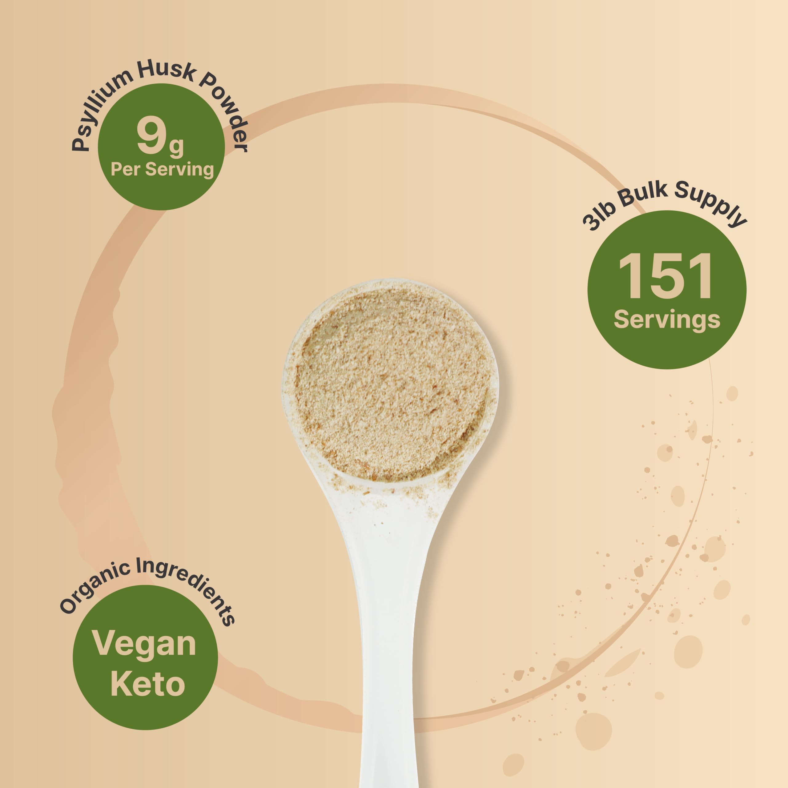 NatureBell Psyllium Husk Fiber Supplement, 9g Per Serving, 3lb (48oz) Powder | Organic Soluble Fiber for Digestive & Gut Health | Plant-Based, Unflavored, Non-GMO, Gluten-Free* — Amazon image 5