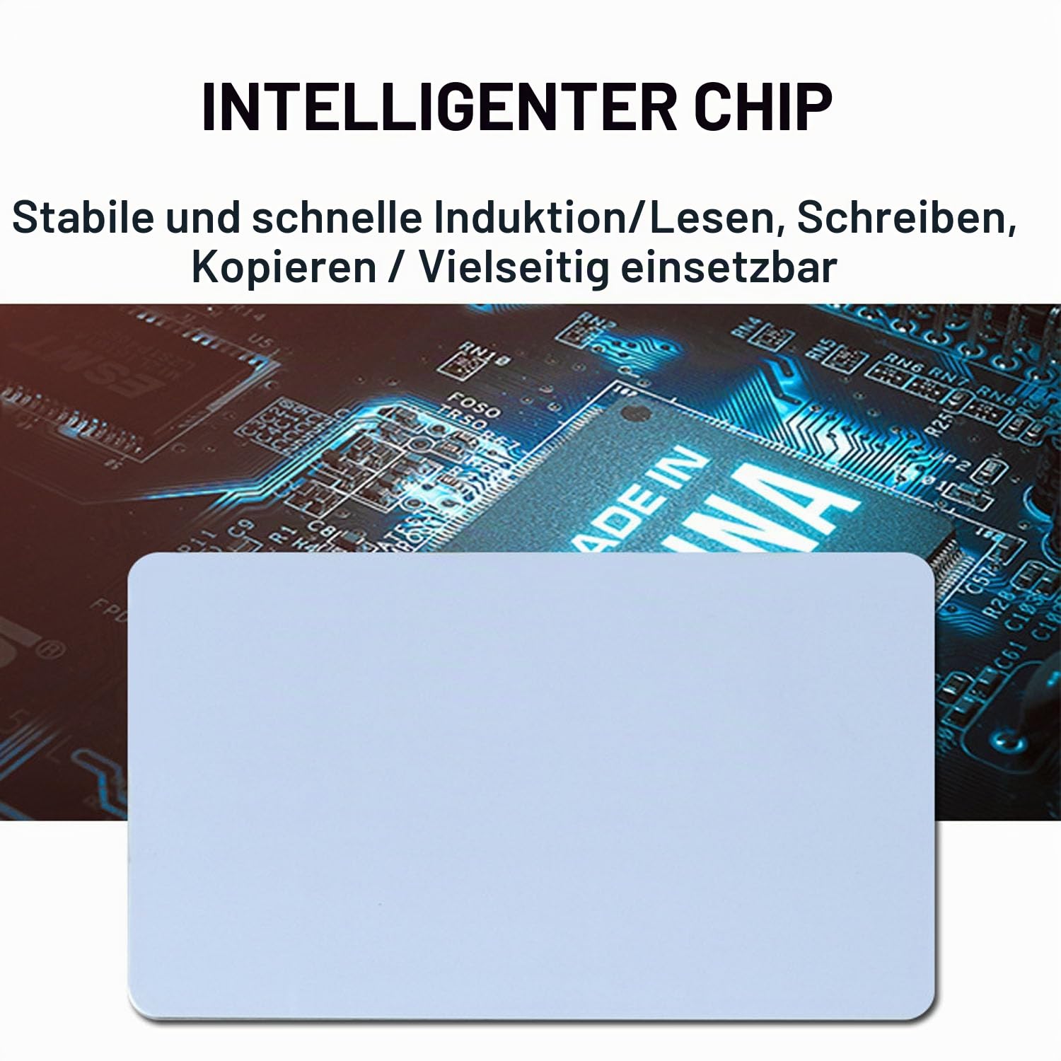 NFC RFID 13.56 MHz UID-Karte, lesbar, umschreibbar, modifizierbar, aus PVC-Material, verwendet für 1K IC-Karte berührungslose Erkennung weiße Karte (50) für Zutrittskontrollsystem