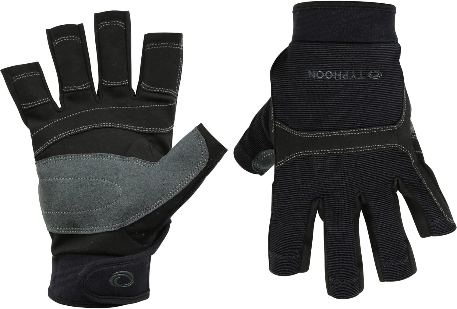 Typhoon Colwyn Half Finger Sailing Gloves - Black 310261