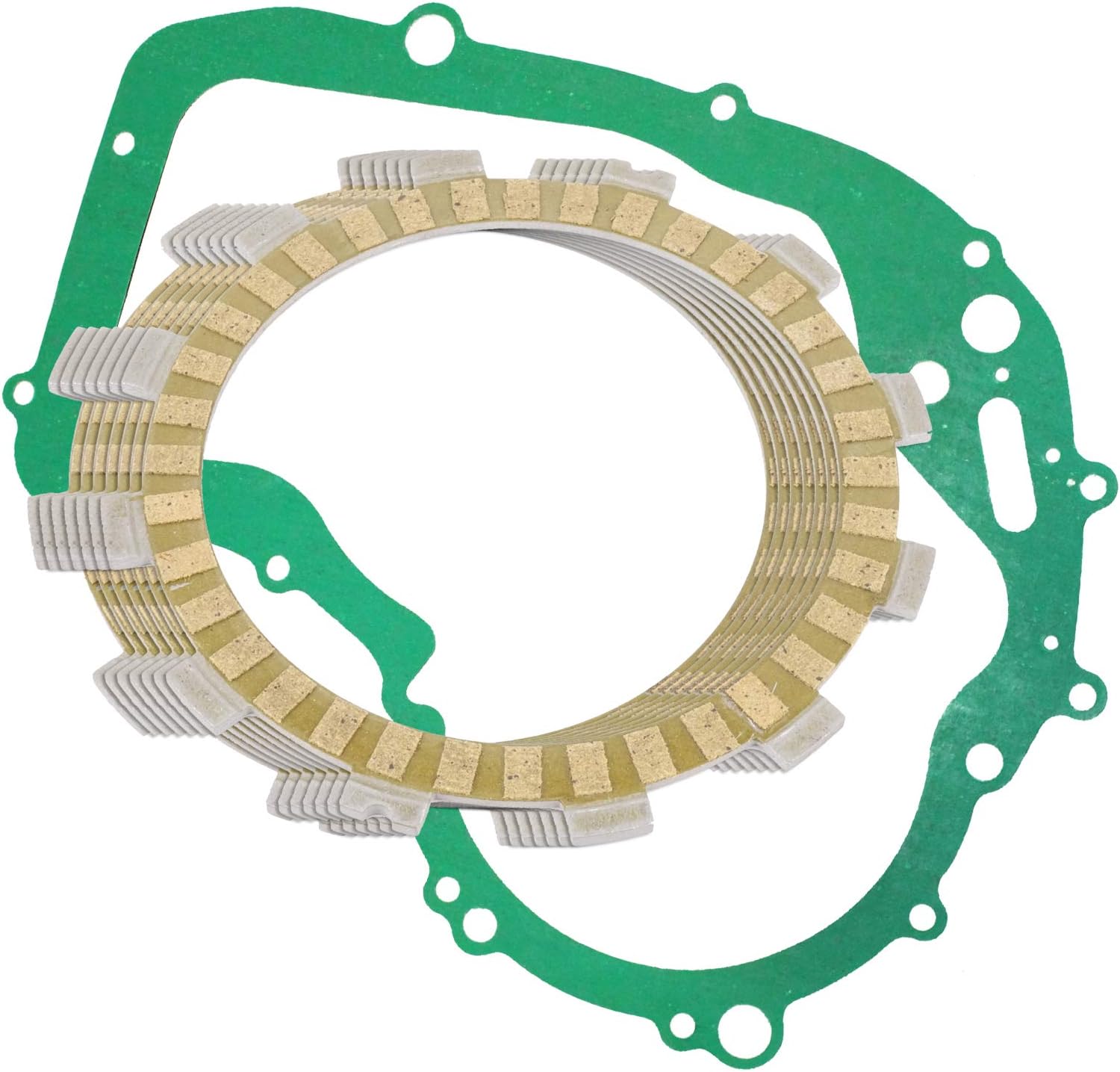 Caltric Clutch Friction Plates And Gasket Compatible with Suzuki Lt-F250F Quadrunner 250 4X4 1999-2002