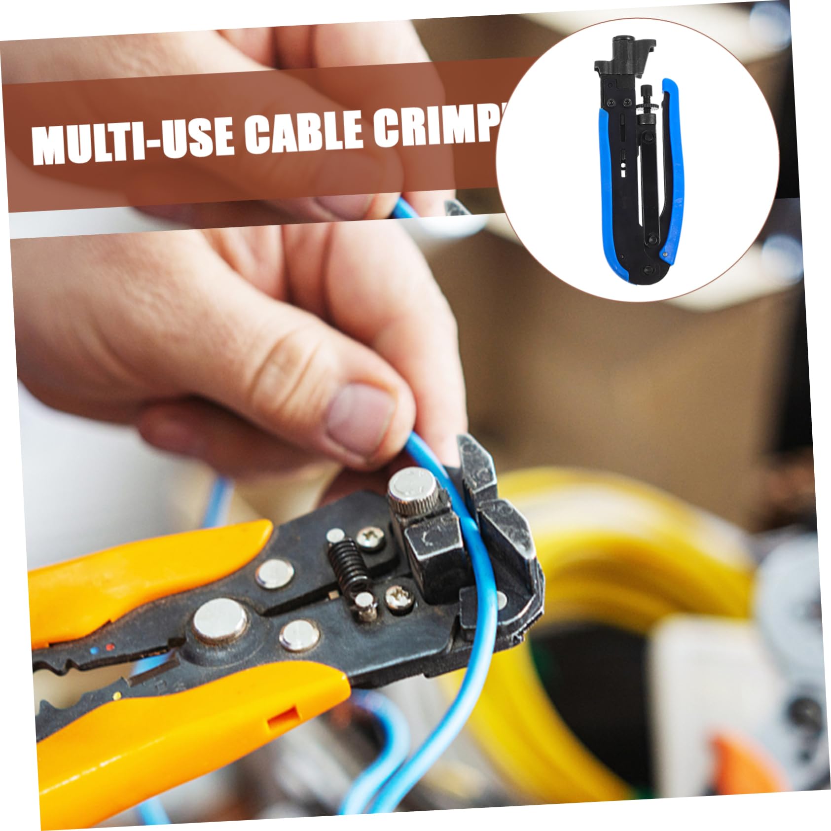 EXCEART Crimpatrice Professionale Per Connettori Strumento Di Compressione Coassiale Per Cavi Video Rete Utensile Robusto e Multifunzionale Per Crimpatura Facile e Affidabile