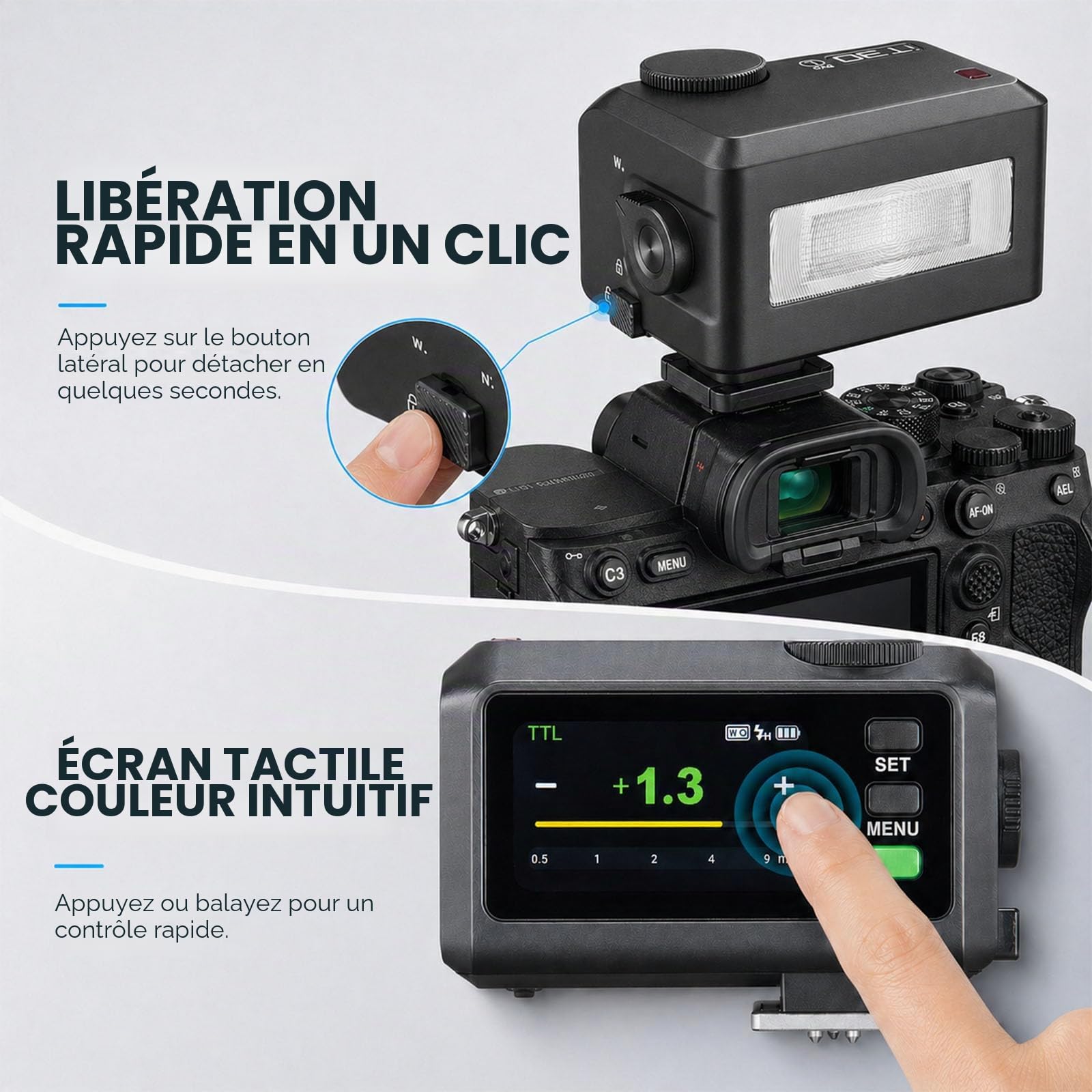 Godox iT30Pro-L iT30 Pro L Mini Flash TTL pour Appareil Photo Leica, GN15, 560 Éclairs, Recyclage 1,5 s, HSS 1/8000 s, Écran Tactile Couleur, USB-C, Système X 2,4 GHz