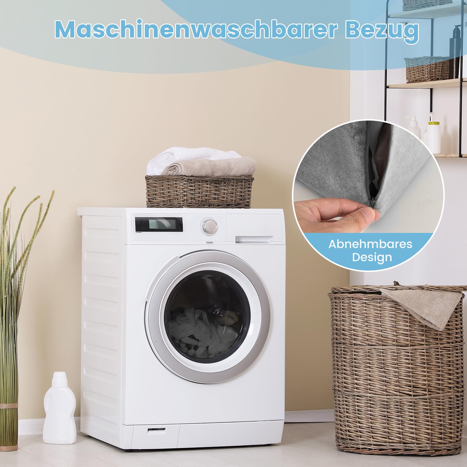 COSTWAY 7pcs Orthopädisches Keilkissen Set, verstellbares Bettkeilkissen mit Memory-Schaum Kissen, für Sodbrennen, Schmerzlinderung, Beinhochlagerung, Schnarchen, zur postoperativen Reparatur, Grau