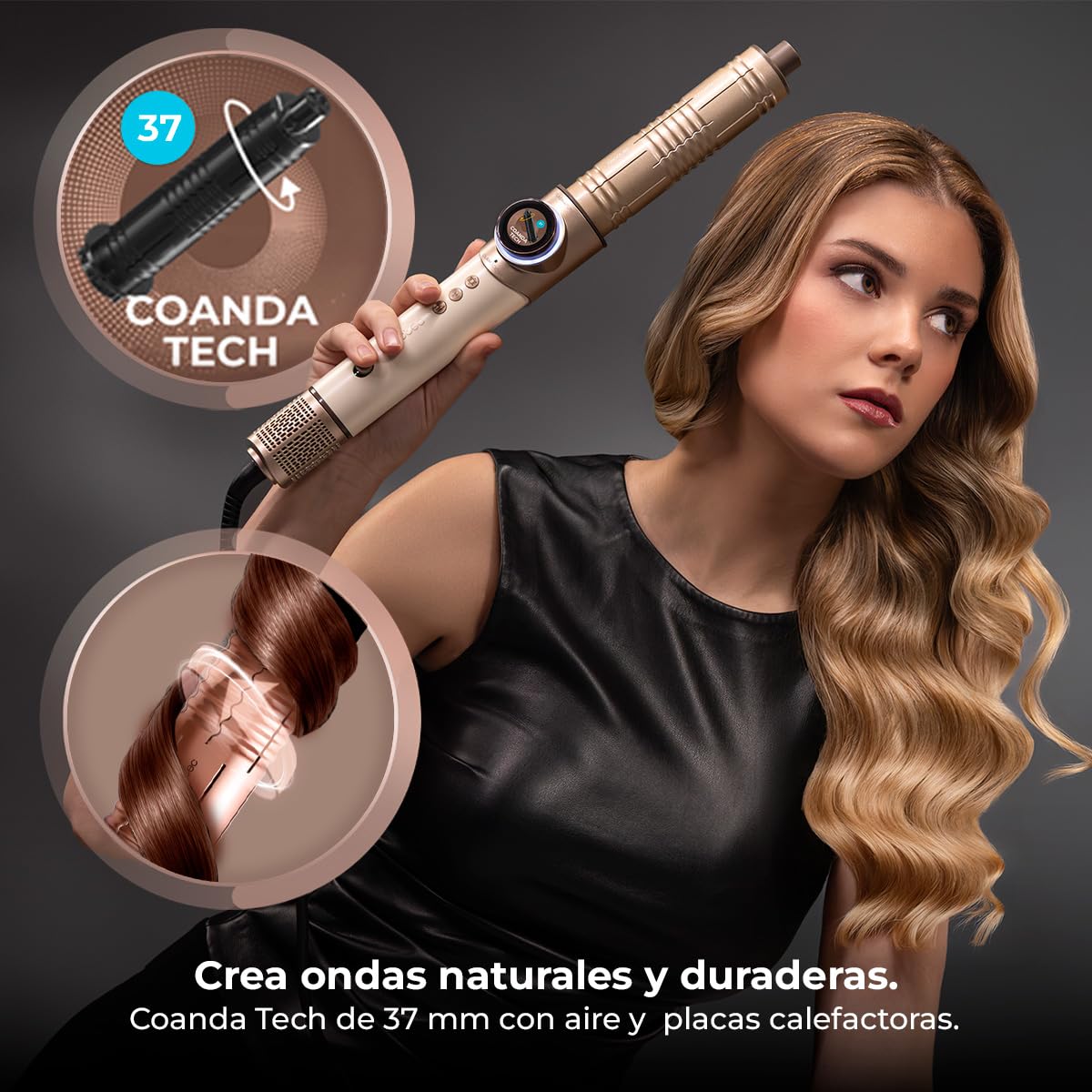 Cecotec AirGlisse 8in1 Cepillo de Aire Moldeador Multifunción 1400W 110000rpm Champagne