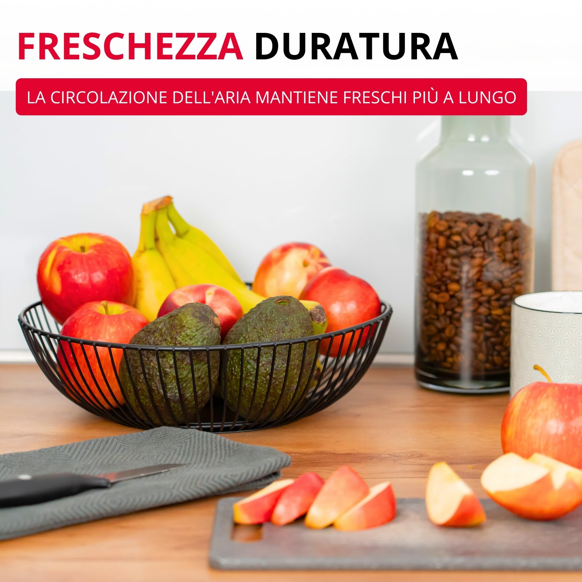 Cesto Di Frutta Nel Filo Metallico Fruttiera, Grande Supporto Per Ciotola Rotondo Il Pane 87940225
