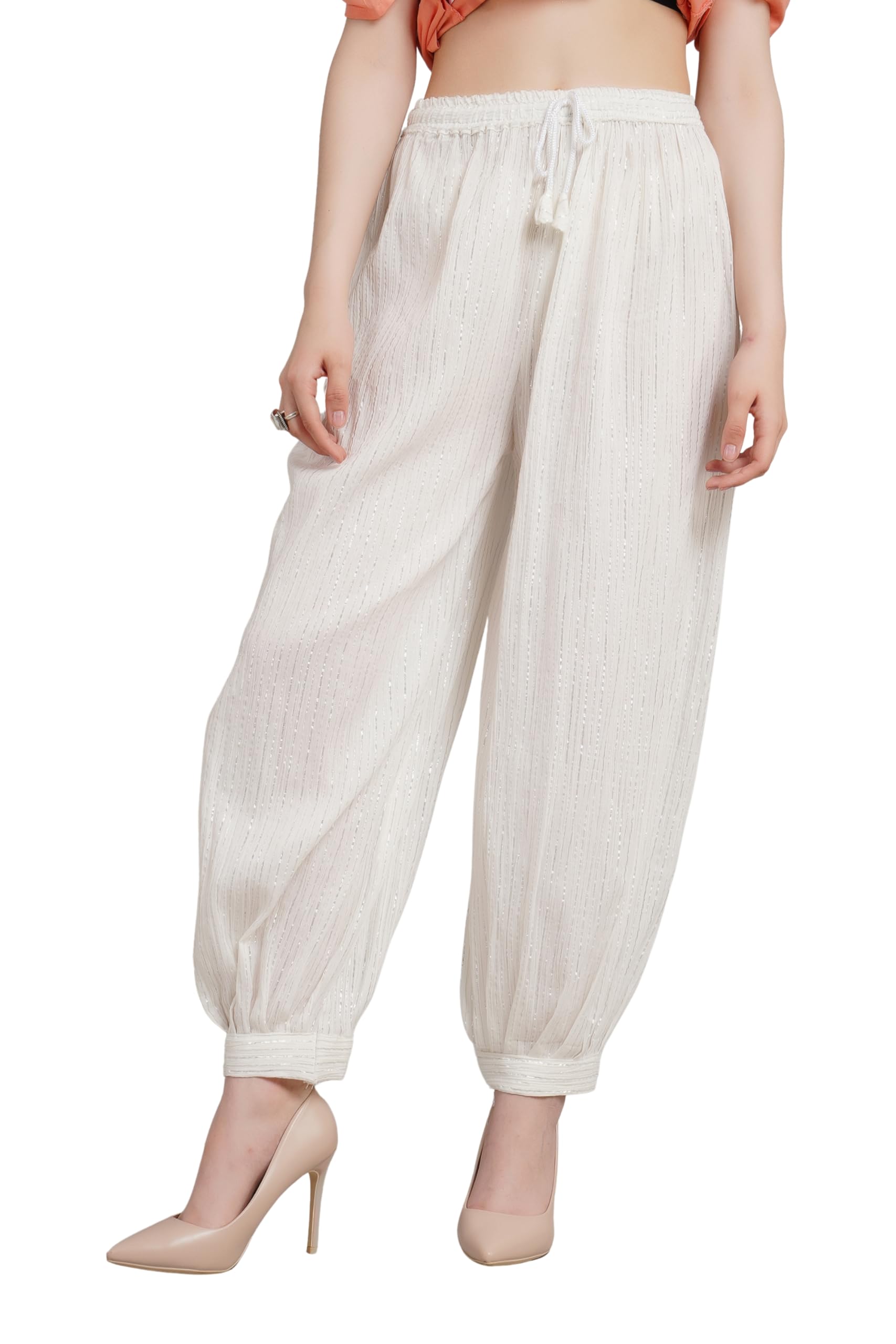 rangyaatra Women Cotton Striped Mid Rise Loose Fit Afgani Salwar |-picture-21