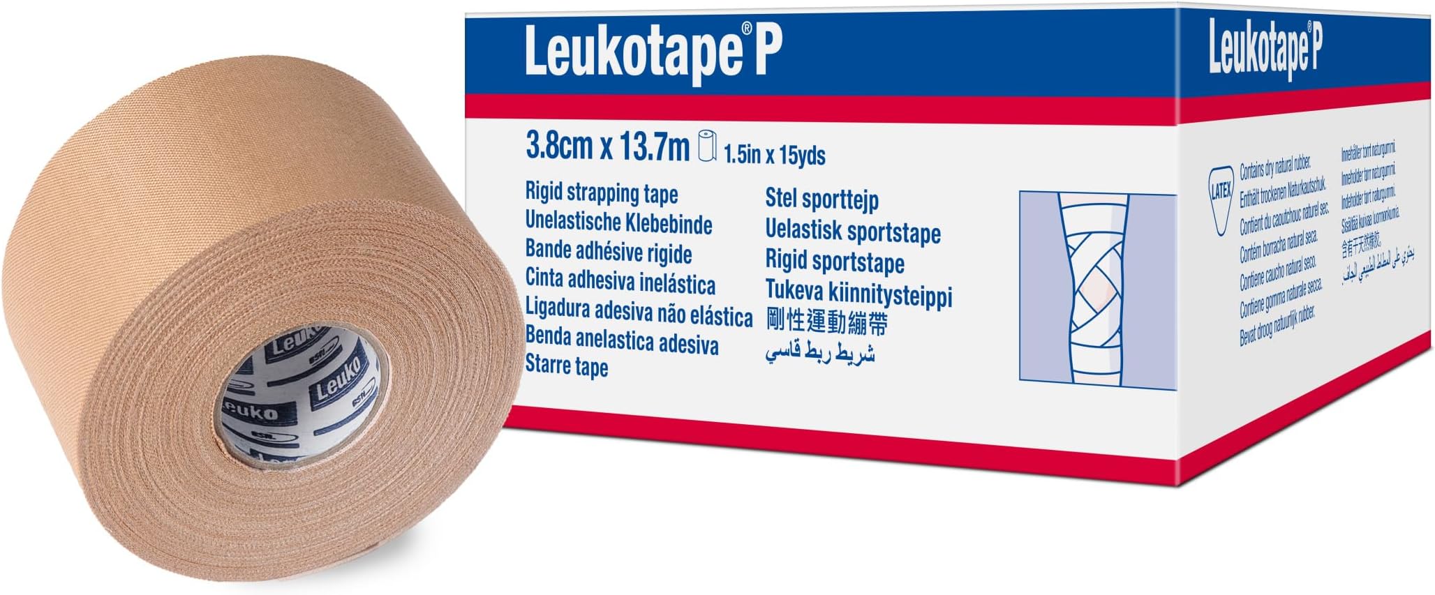 Leukotape P Sports Tape, 1 1/2 Inch x 15 Yard(Pack of 5)