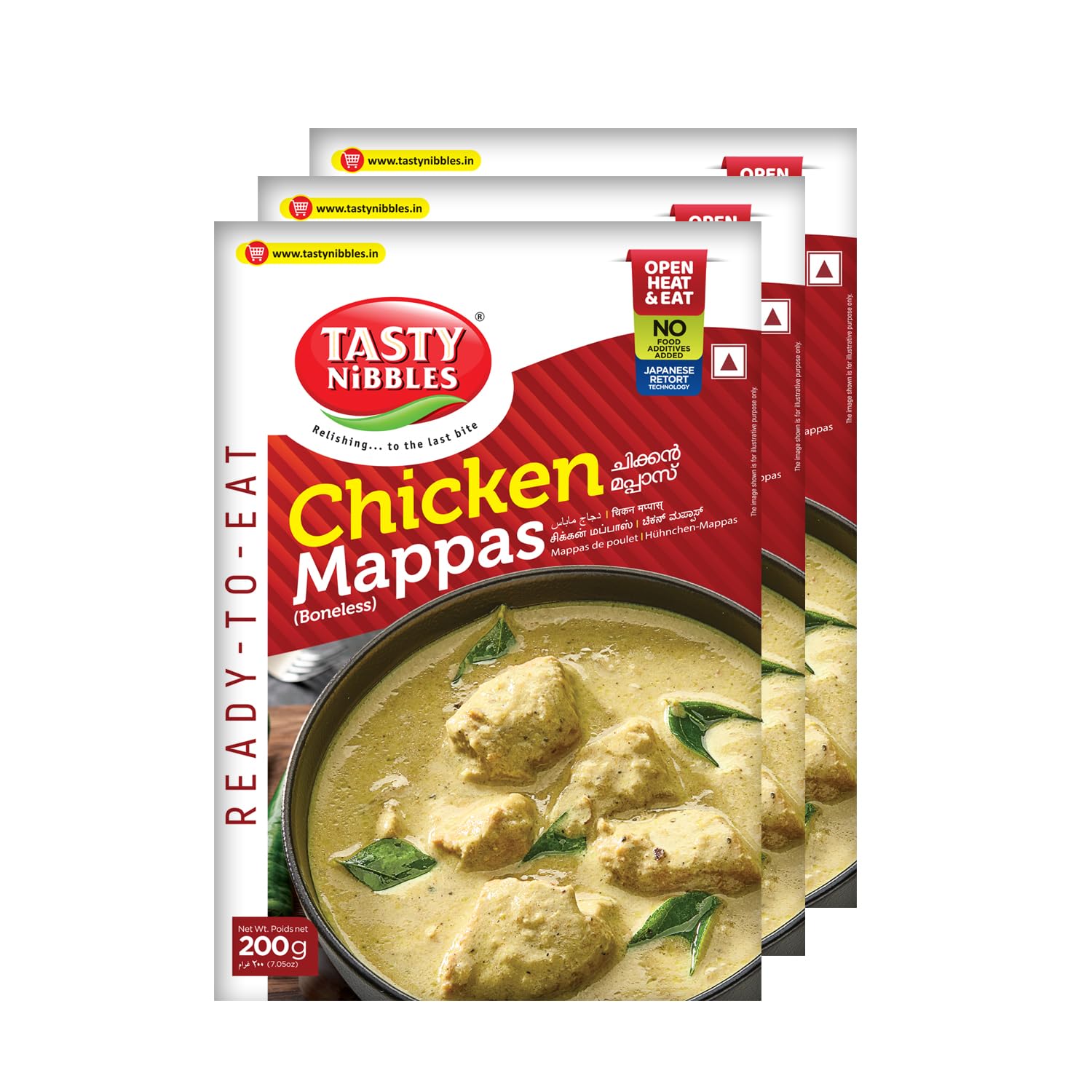 Tasty Nibbles Ready to Eat Chicken Mappas 200g [Pack of 3]| Open Heat & Eat | Non-Vegetarian | No Added Preservatives | Japanese Retort Technology