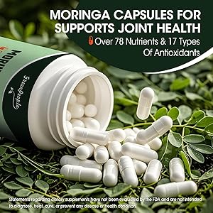 GREENPEOPLE Liposome Moringa Capsules 1000mg - 10X Absorption 7- in -1 Pure Moringa Powder Supplement Green Antioxidant Superfood with Turmeric for Energy/Immune/Gut Health 120Pcs 60 Day Vegan
