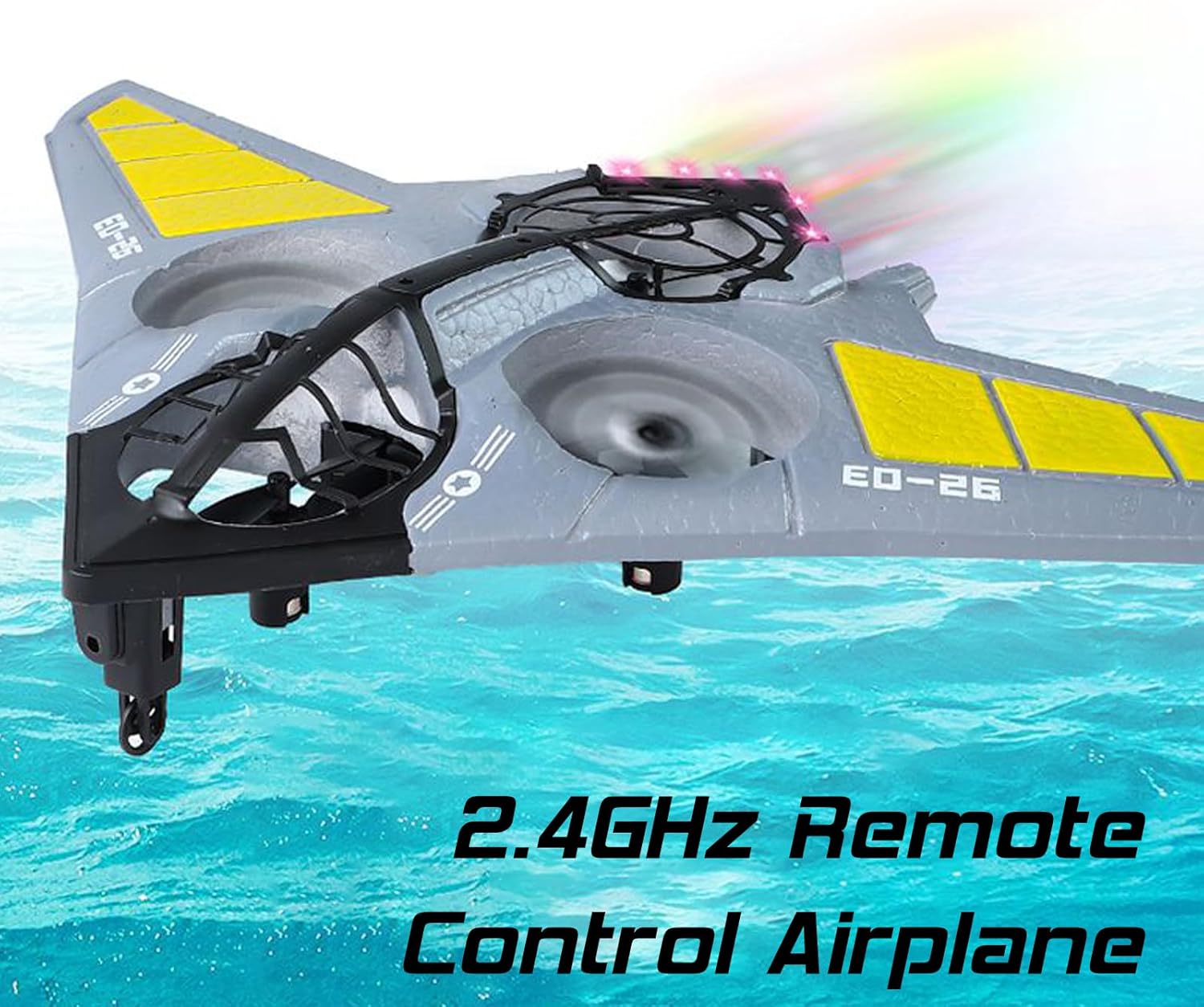 GoolRC RC Plane Remote Control Airplane, B-2 Stealth Bomber RC Fighter, 2.4GHz 2CH RC Airplane, Foam RC Aircraft, Easy to Fly RC Glider with 2 Batteries for Beginners and Adults (Blue)
