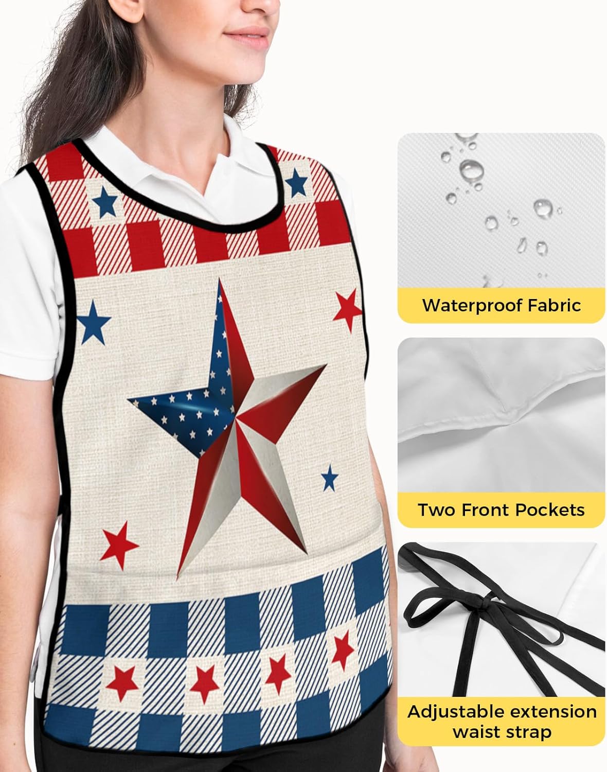 Boho Flowers Cobbler Aprons with 2 Pockets for Women Men, Vintage Ethnic Bohemia Floral