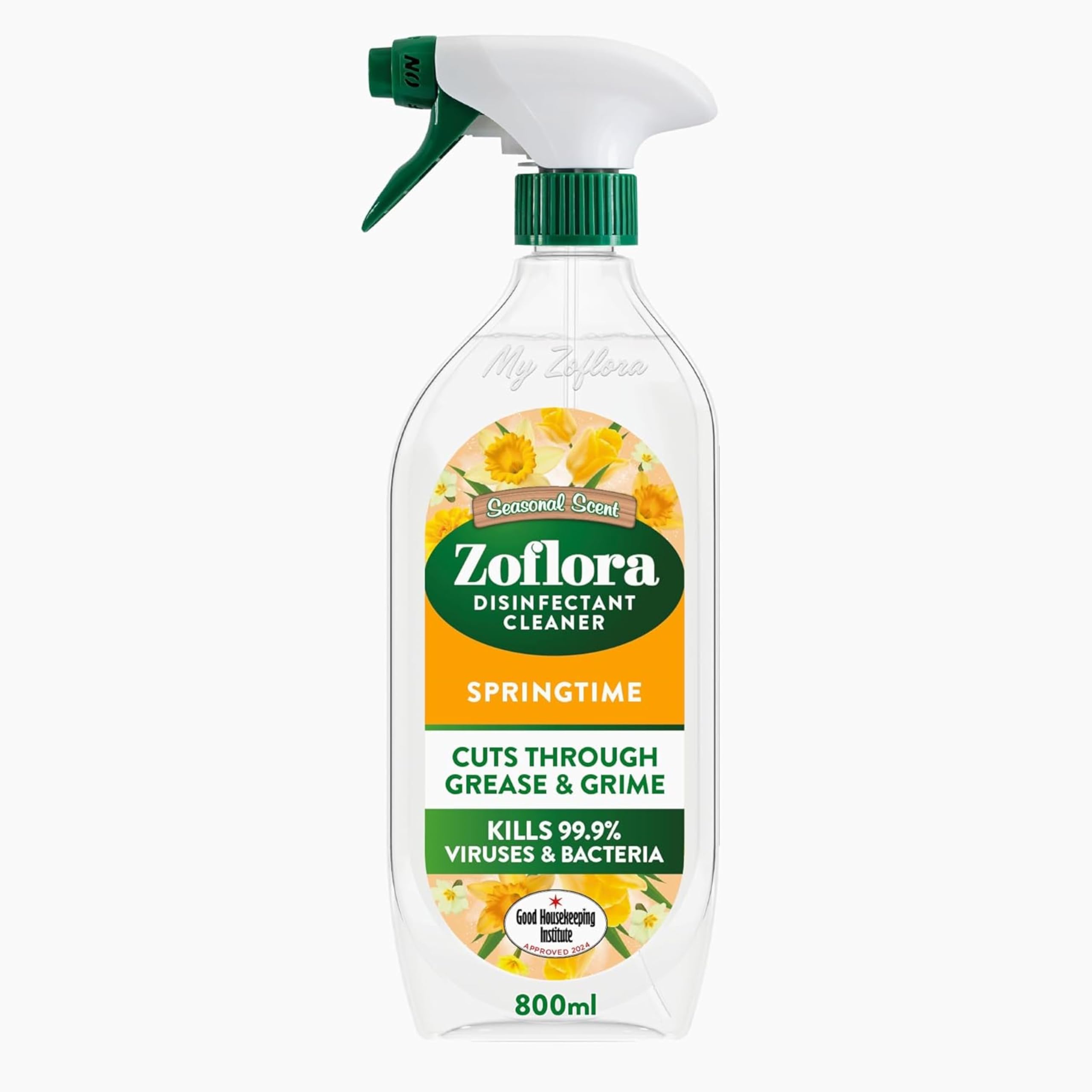 Zoflora Springtime Multipurpose Disinfectant Trigger Spray, 1 x 800ml, Antibacterial Multi-Surface Cleaner, Pet-Safe, Kills 99.9% of Bacteria & Viruses