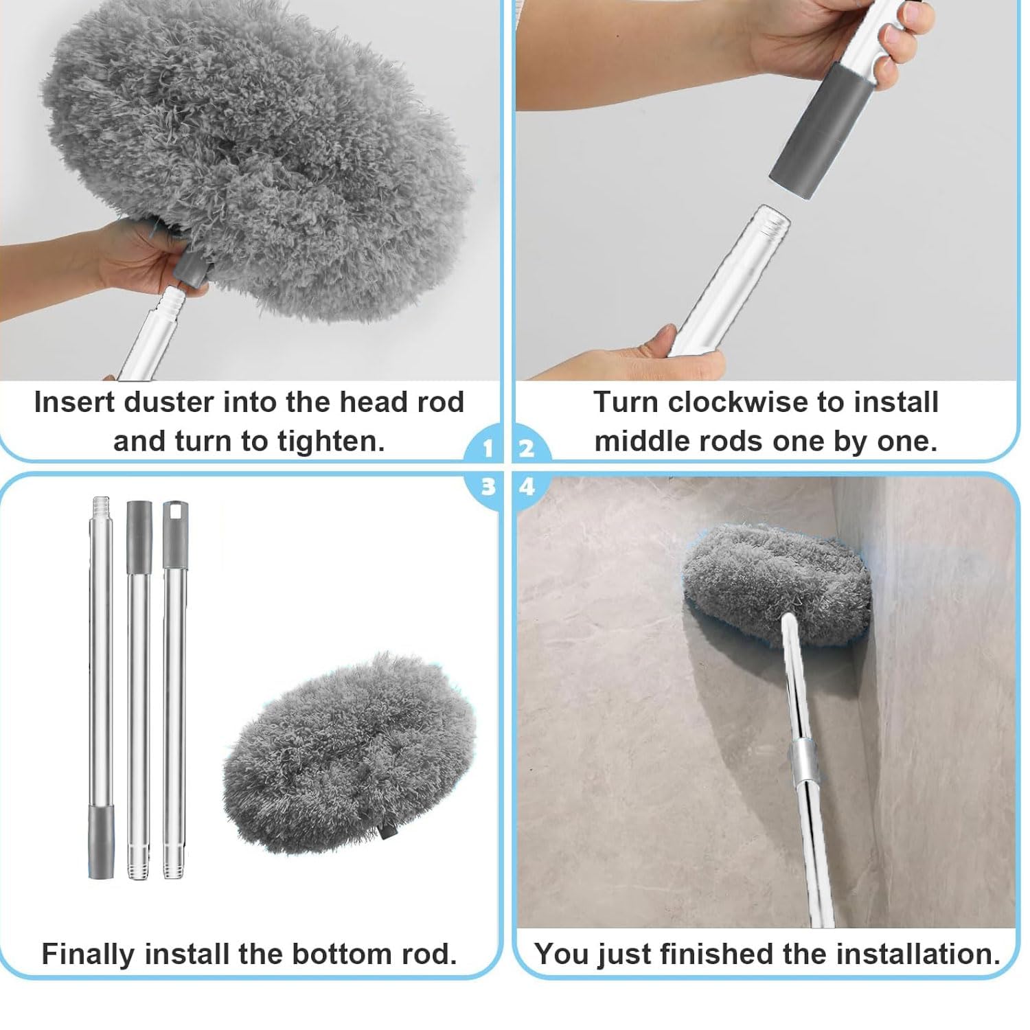 TAKASH Fan Blade Cleaner Mop for Ceiling Fans, Dust Cleaning Tool 3